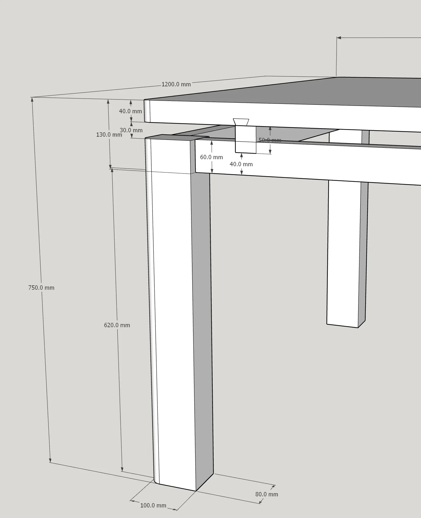 Floating dining table American black walnut — Progress photo