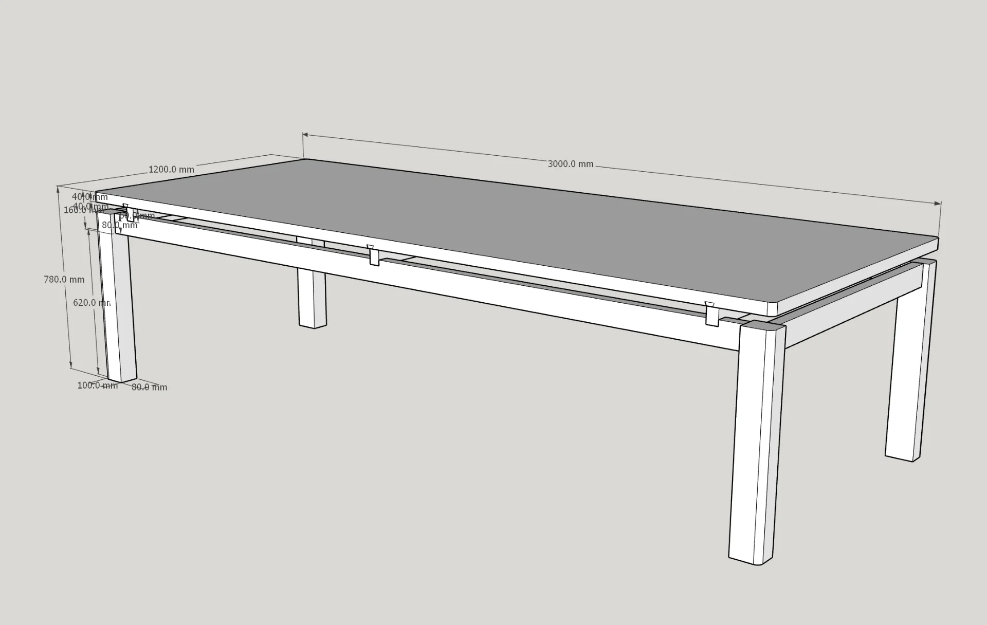Floating dining table American black walnut — Progress photo