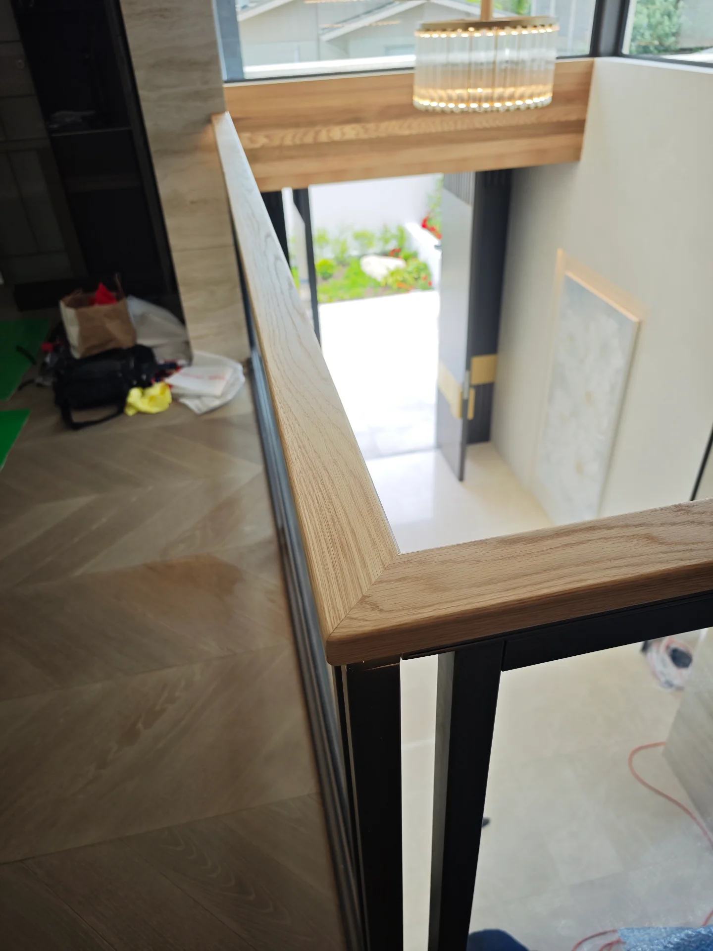 Floating oak stair treads — Progress photo