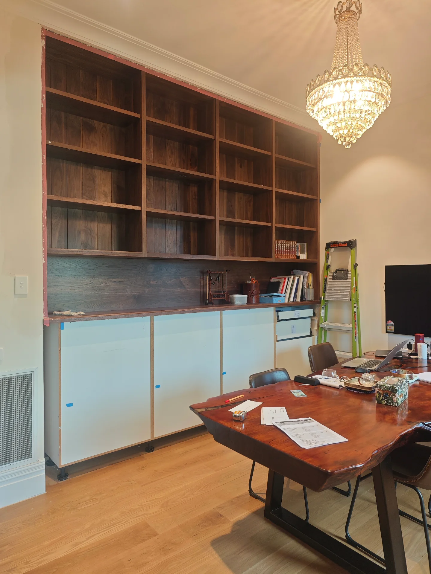 American Black Walnut bookcase — Progress photo