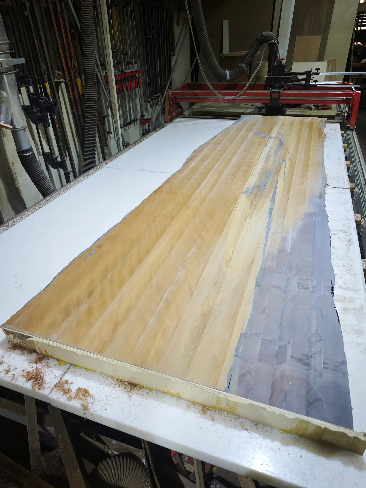 3.6x1.3 Swamp Kauri Dining Table — Progress photo