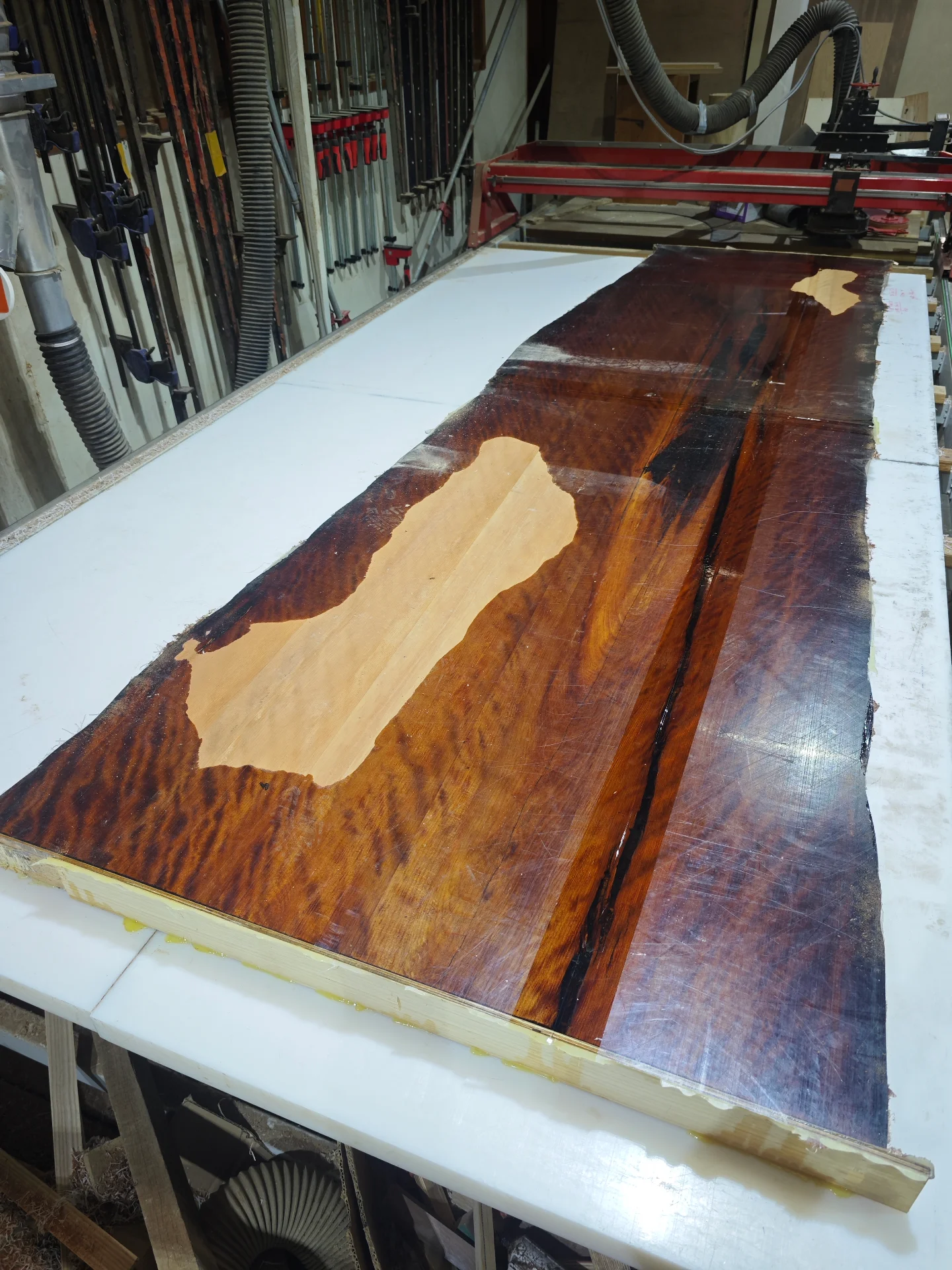 3.6x1.3 Swamp Kauri Dining Table — Progress photo