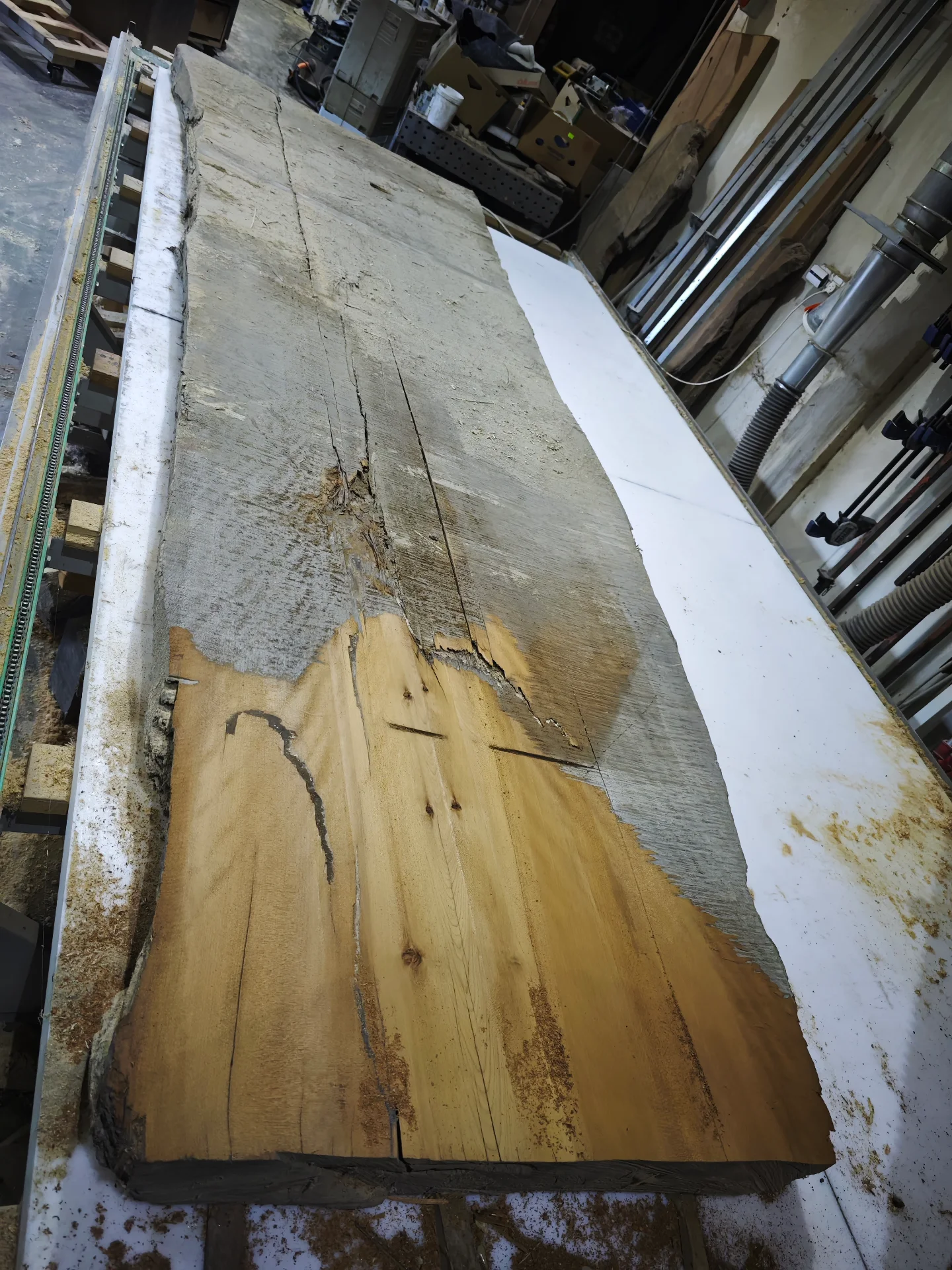 3.6x1.3 Swamp Kauri Dining Table — Progress photo