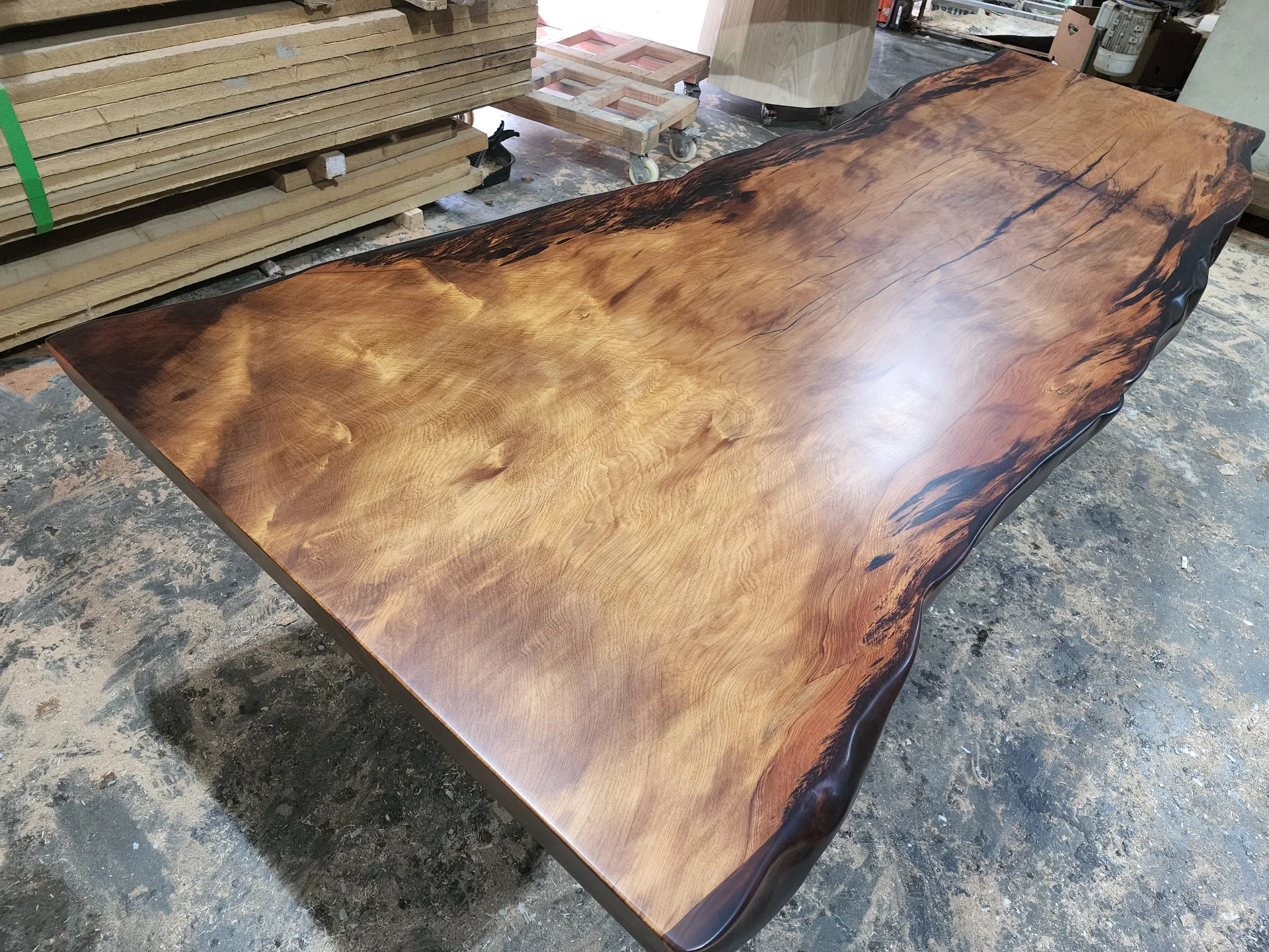 Swamp Kauri Dining Table 3*1.2 — Progress photo