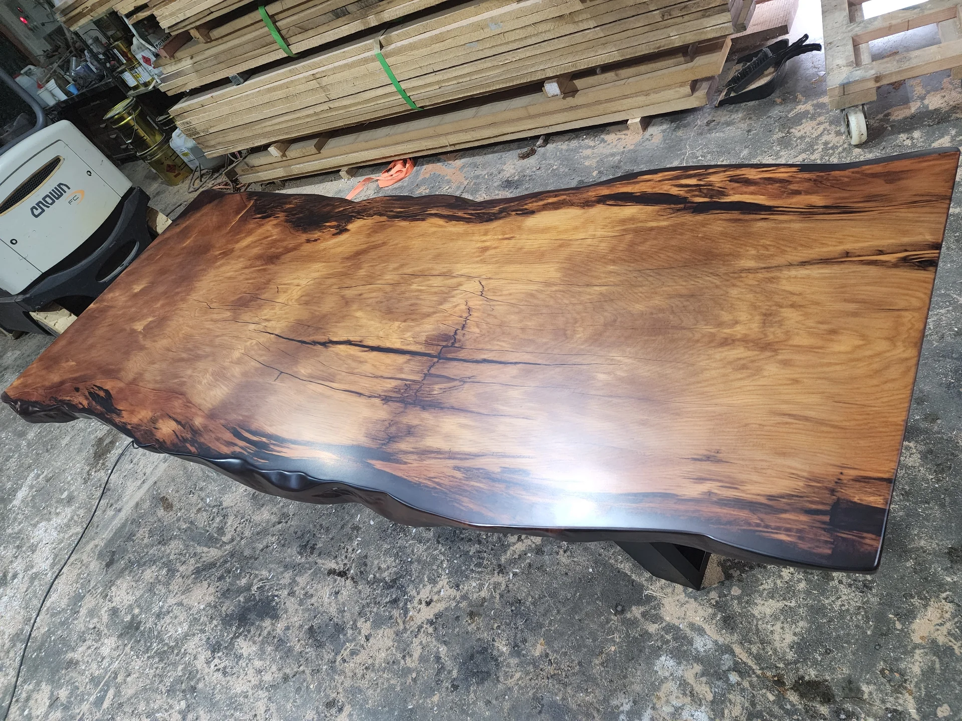 Swamp Kauri Dining Table 3*1.2 — Progress photo
