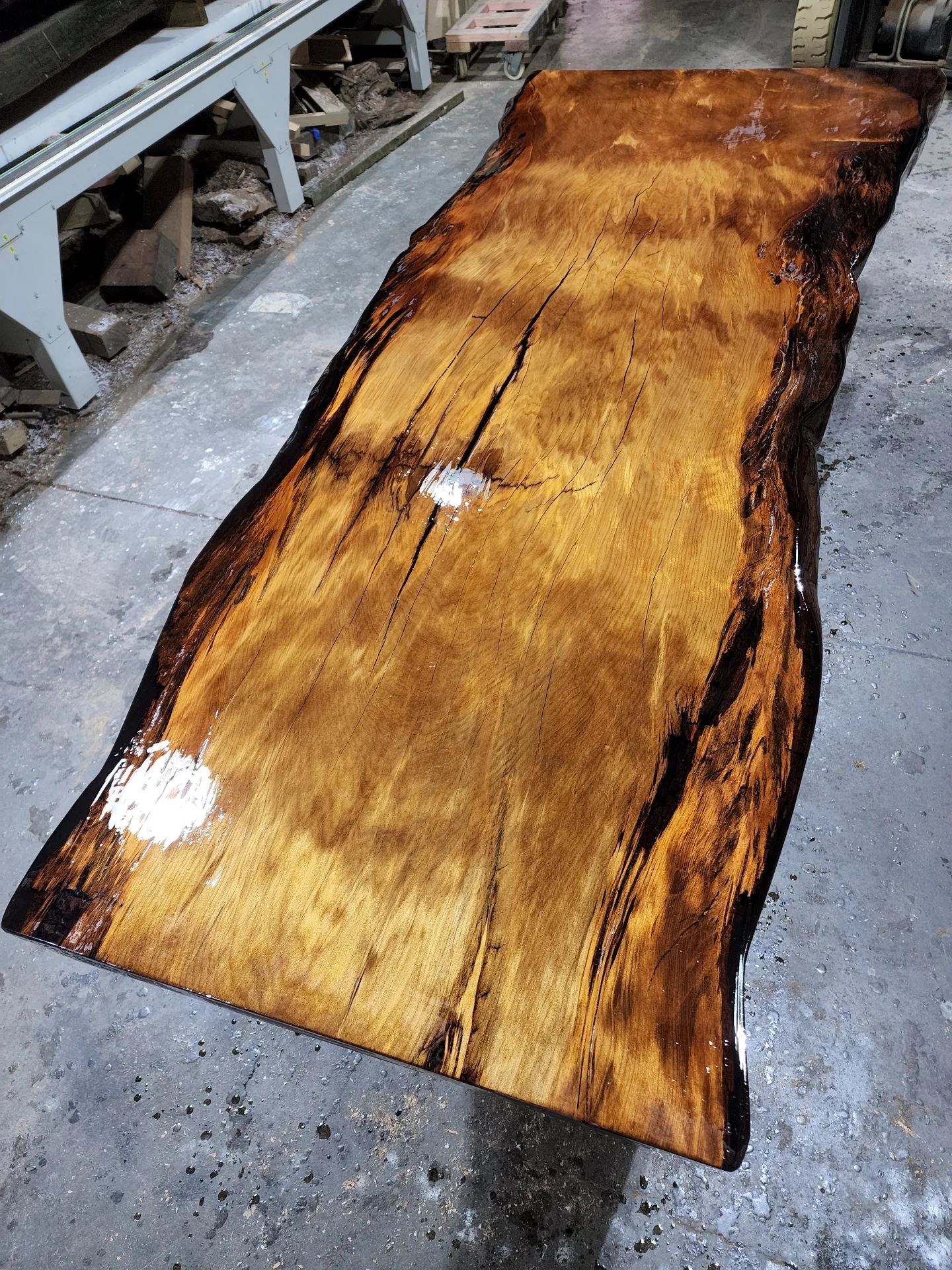 Swamp Kauri Dining Table 3*1.2 — Progress photo