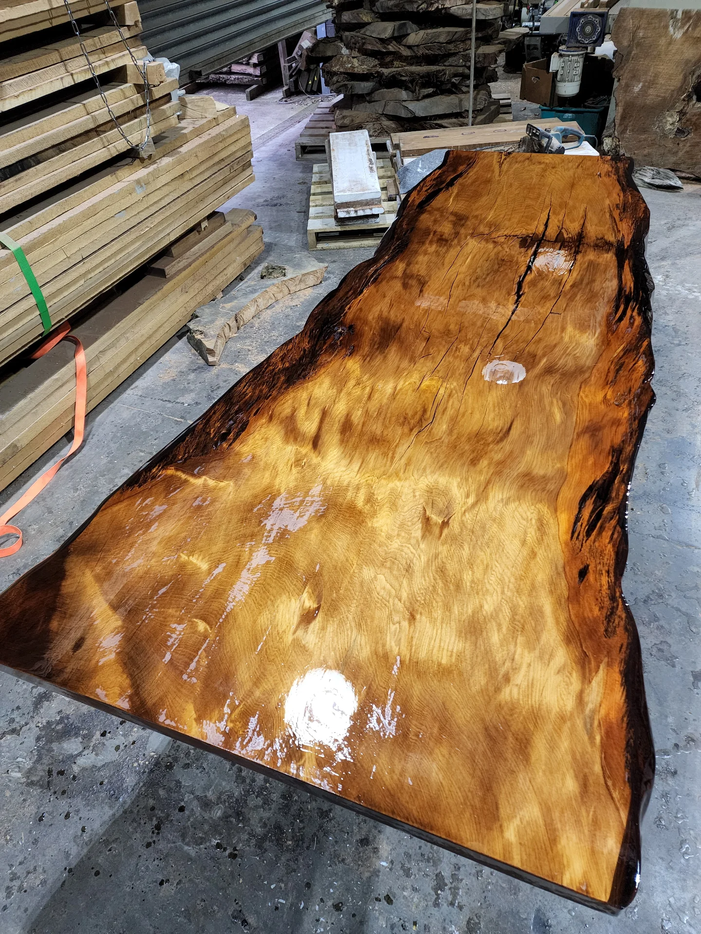 Swamp Kauri Dining Table 3*1.2 — Progress photo