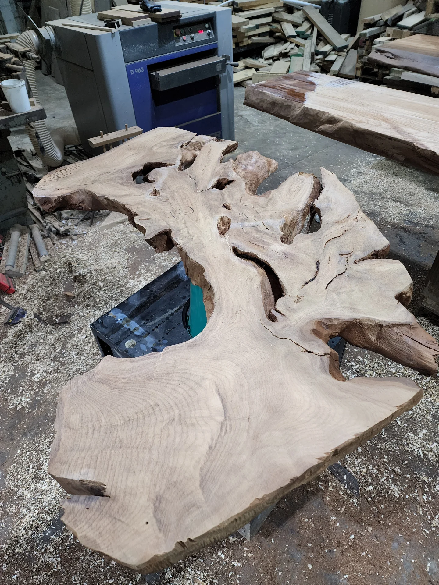 Swamp Kauri Coffee table top — Progress photo