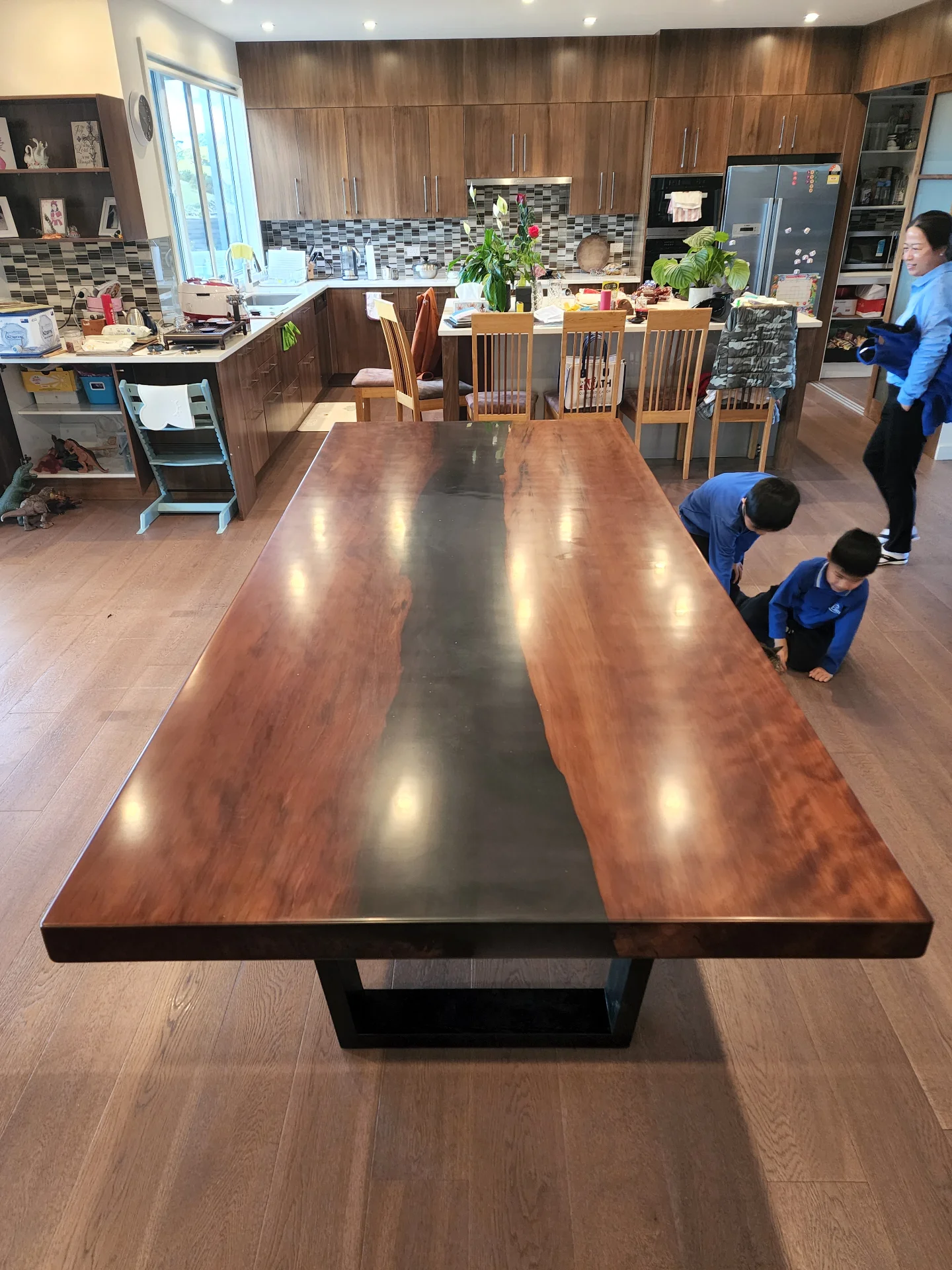 Swamp Kauri Dining Table River Table — Progress photo