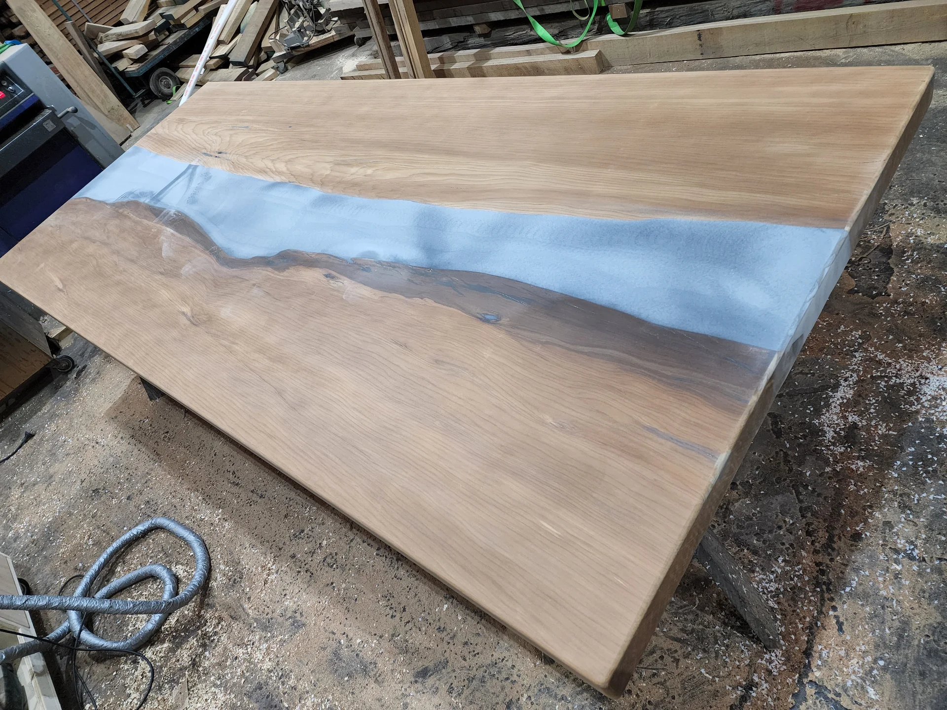 Swamp Kauri Dining Table River Table — Progress photo