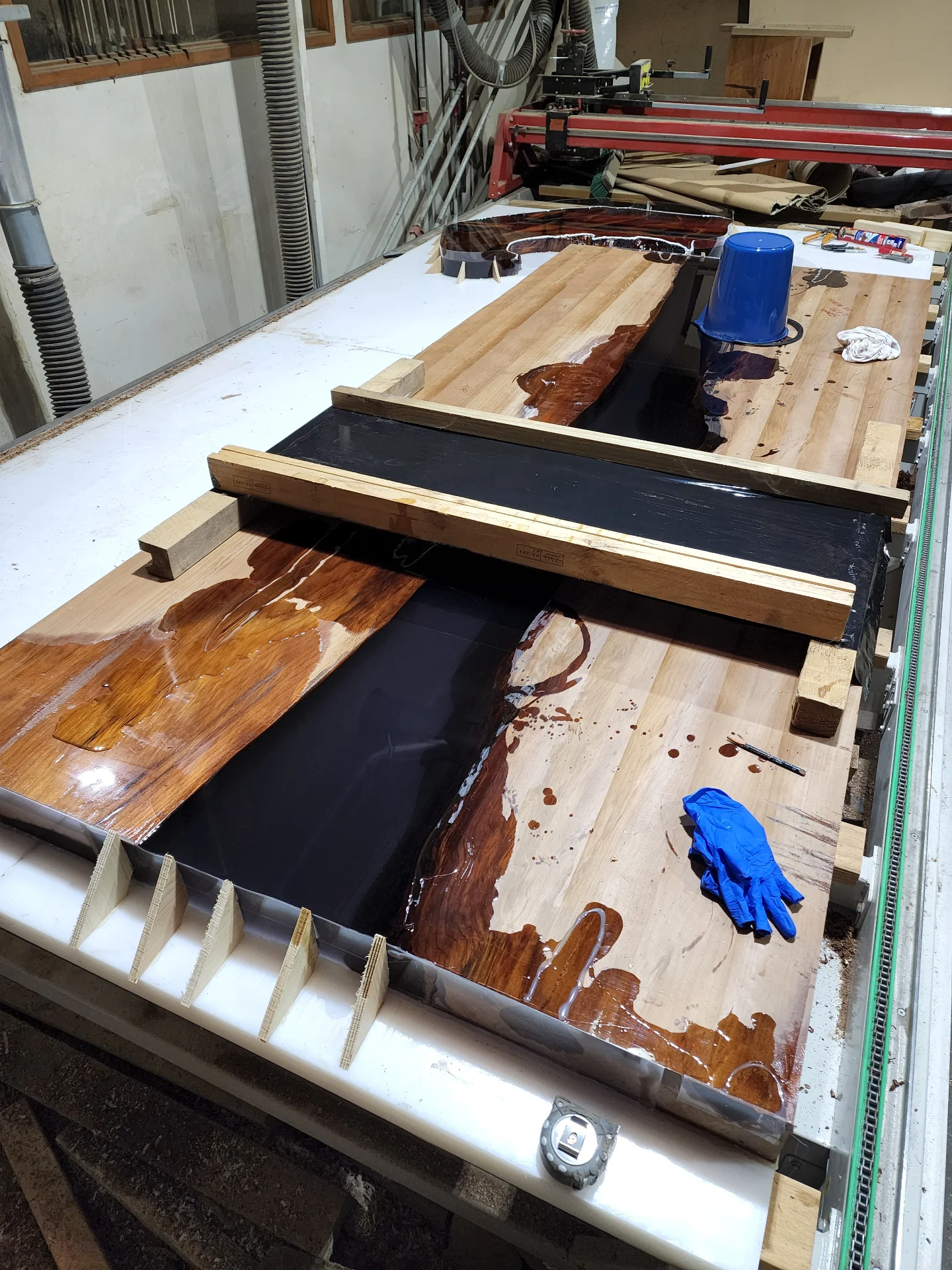 Swamp Kauri Dining Table River Table — Progress photo
