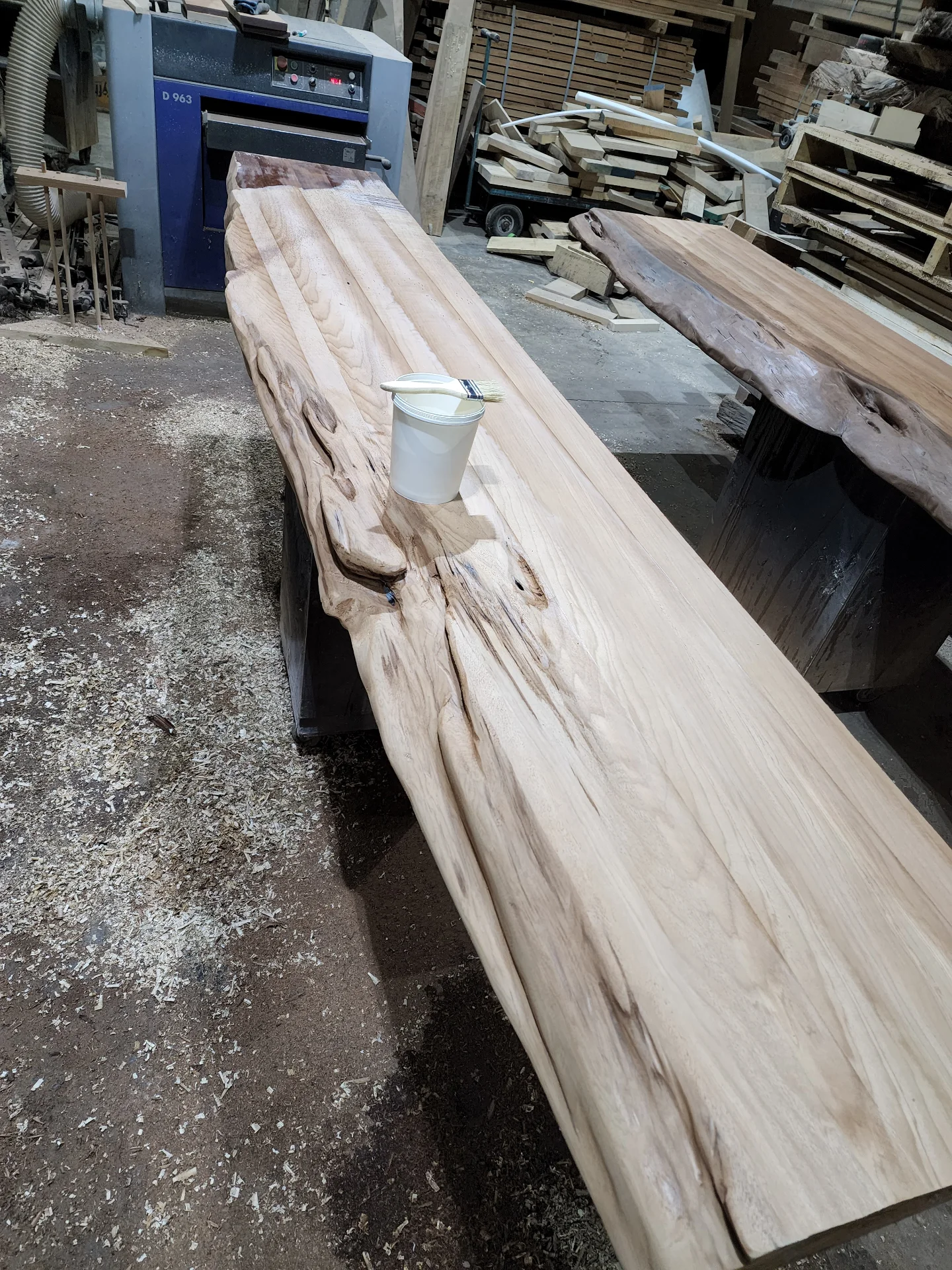 Swamp Kauri Dining Table River Table — Progress photo