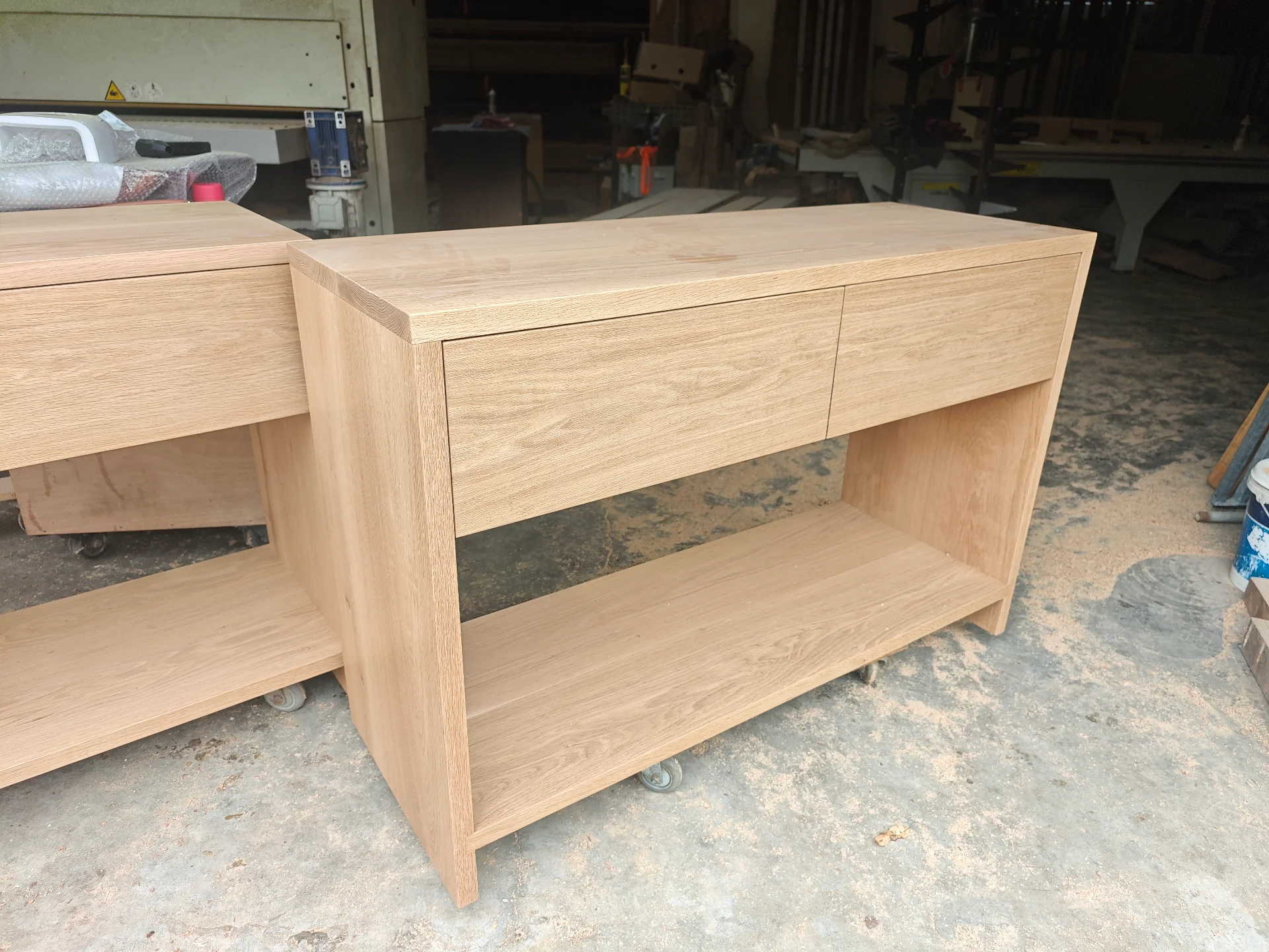 Solid White Oak Hall Table — Progress photo