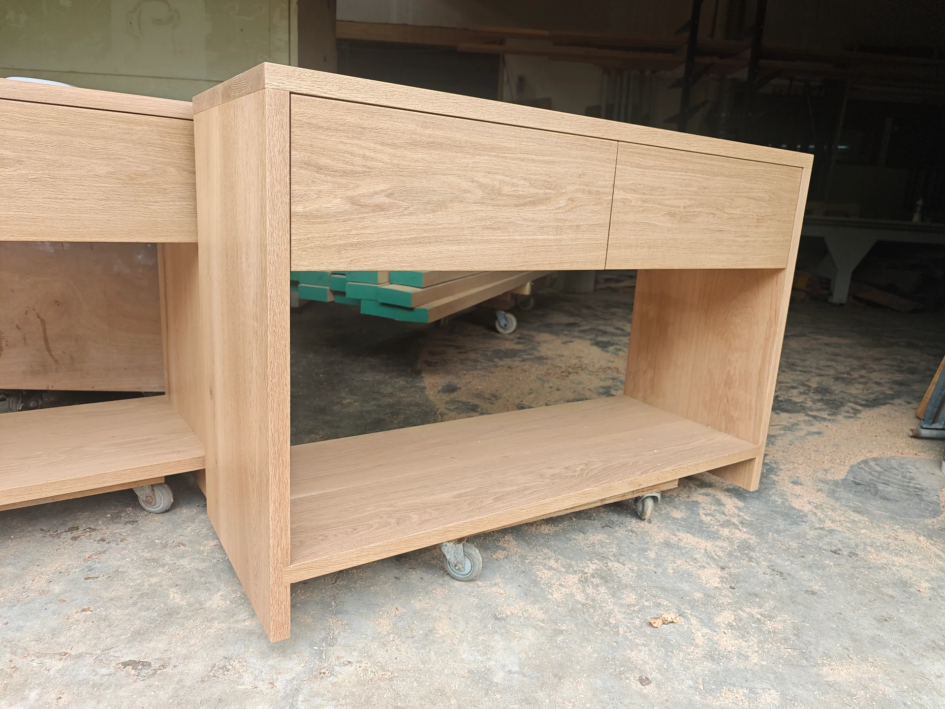 Solid White Oak Hall Table — Progress photo