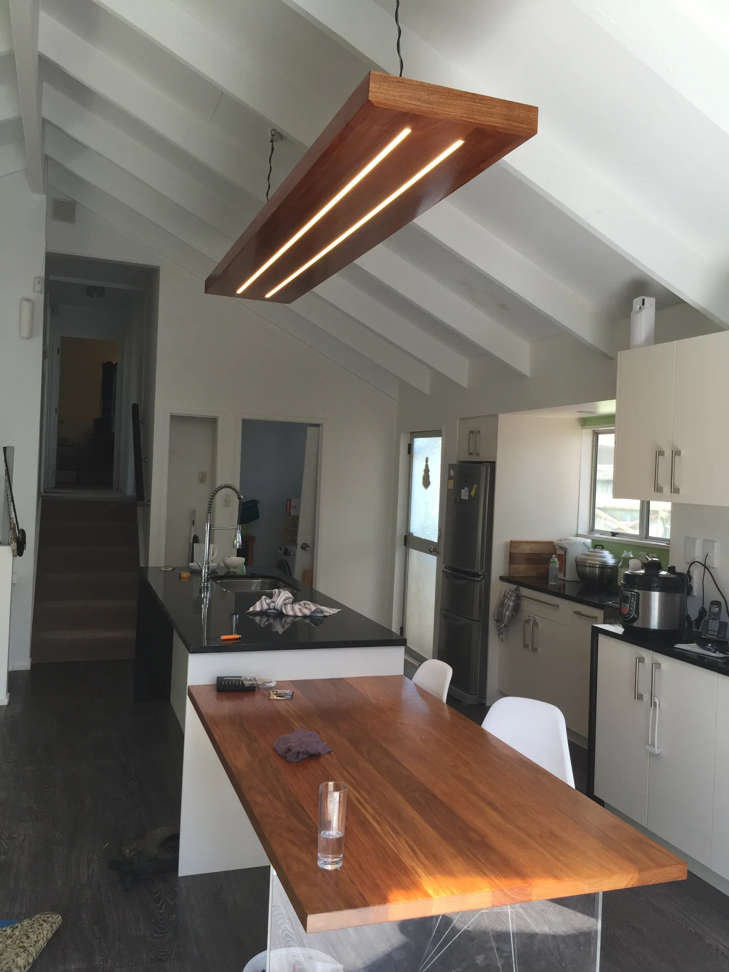 Rosewood Dinning table & Lighting — Progress photo