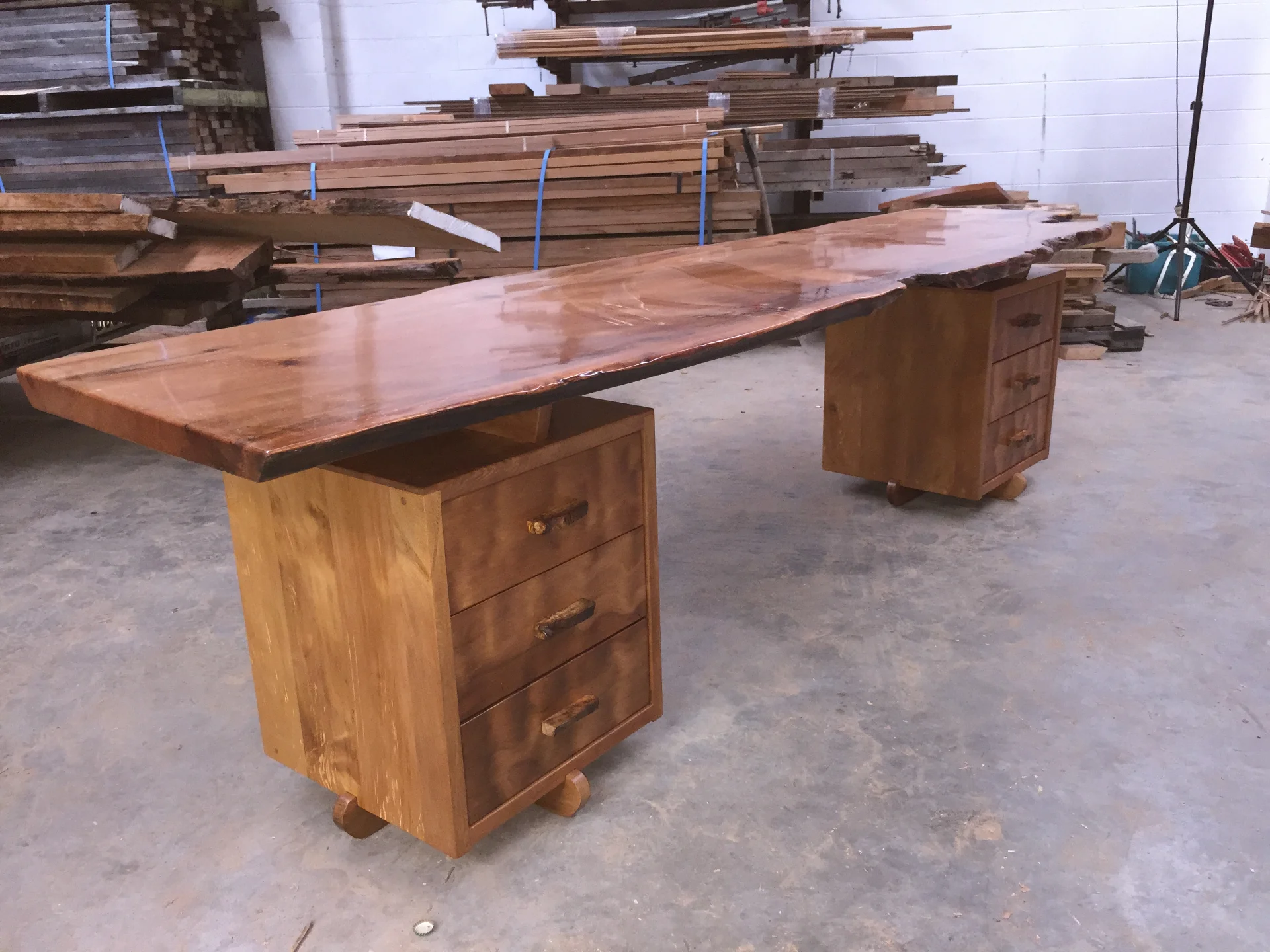 Swamp Kauri Writing Desk — Progress photo