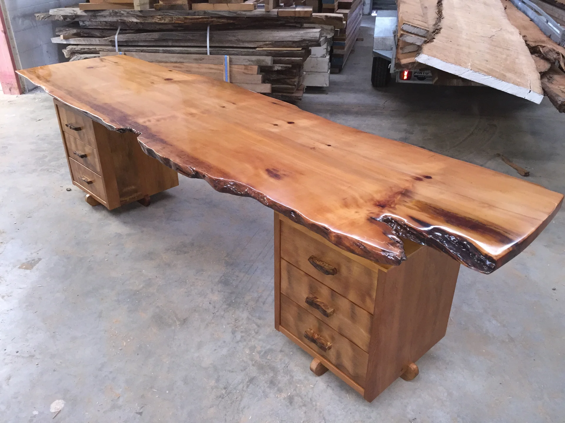 Swamp Kauri Writing Desk — Progress photo