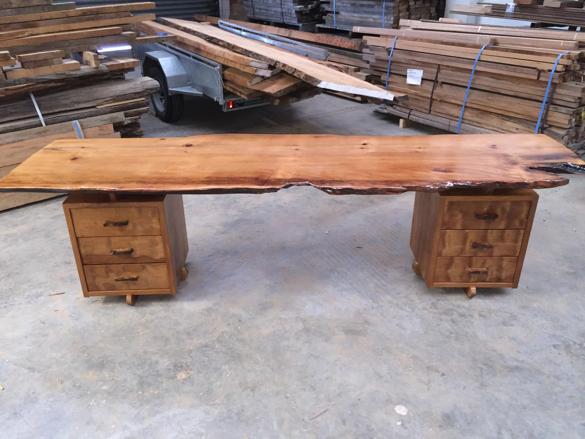 Swamp Kauri Writing Desk — Progress photo