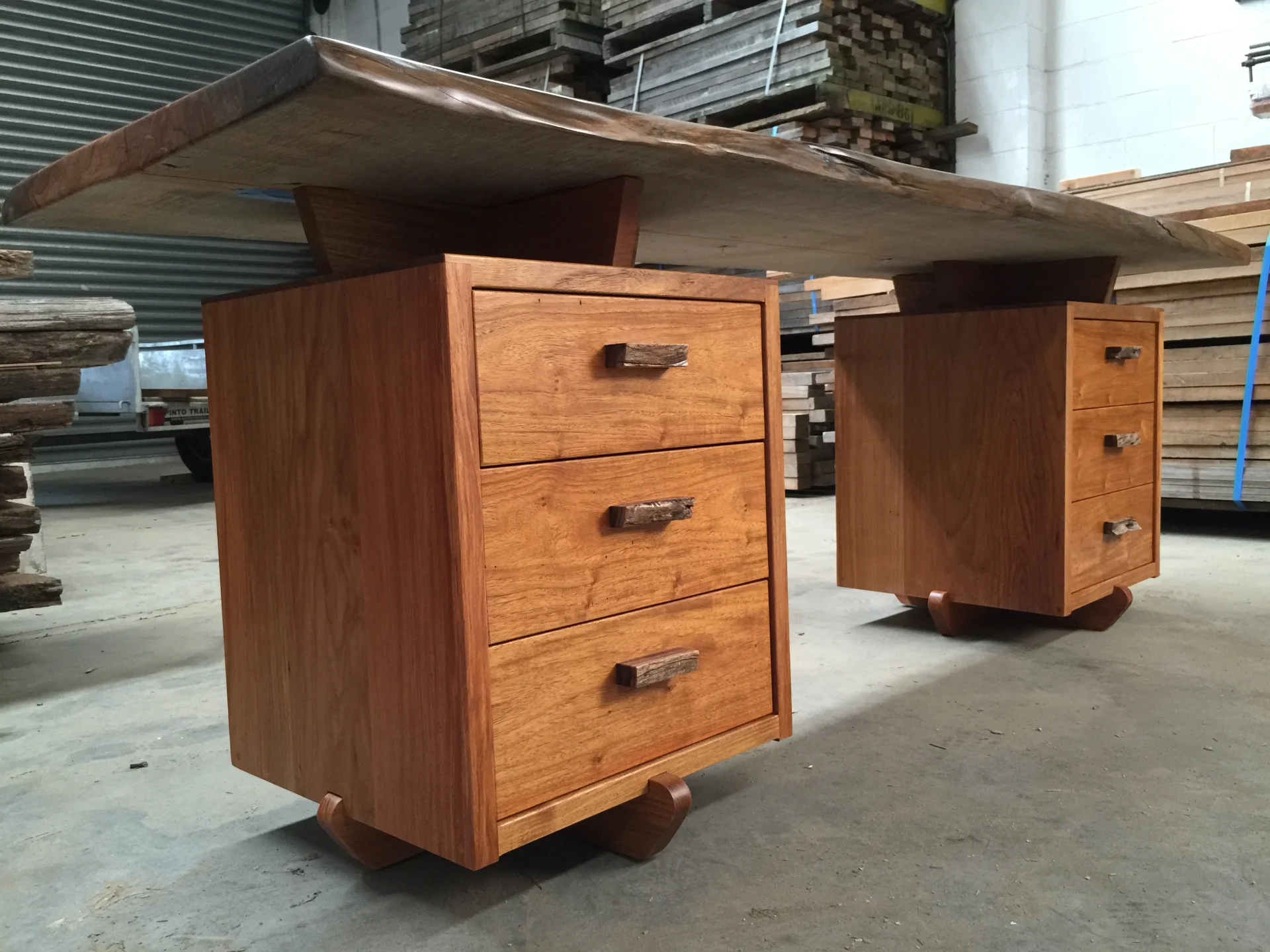 Swamp Rimu & Rosewood Writing Desk — Progress photo