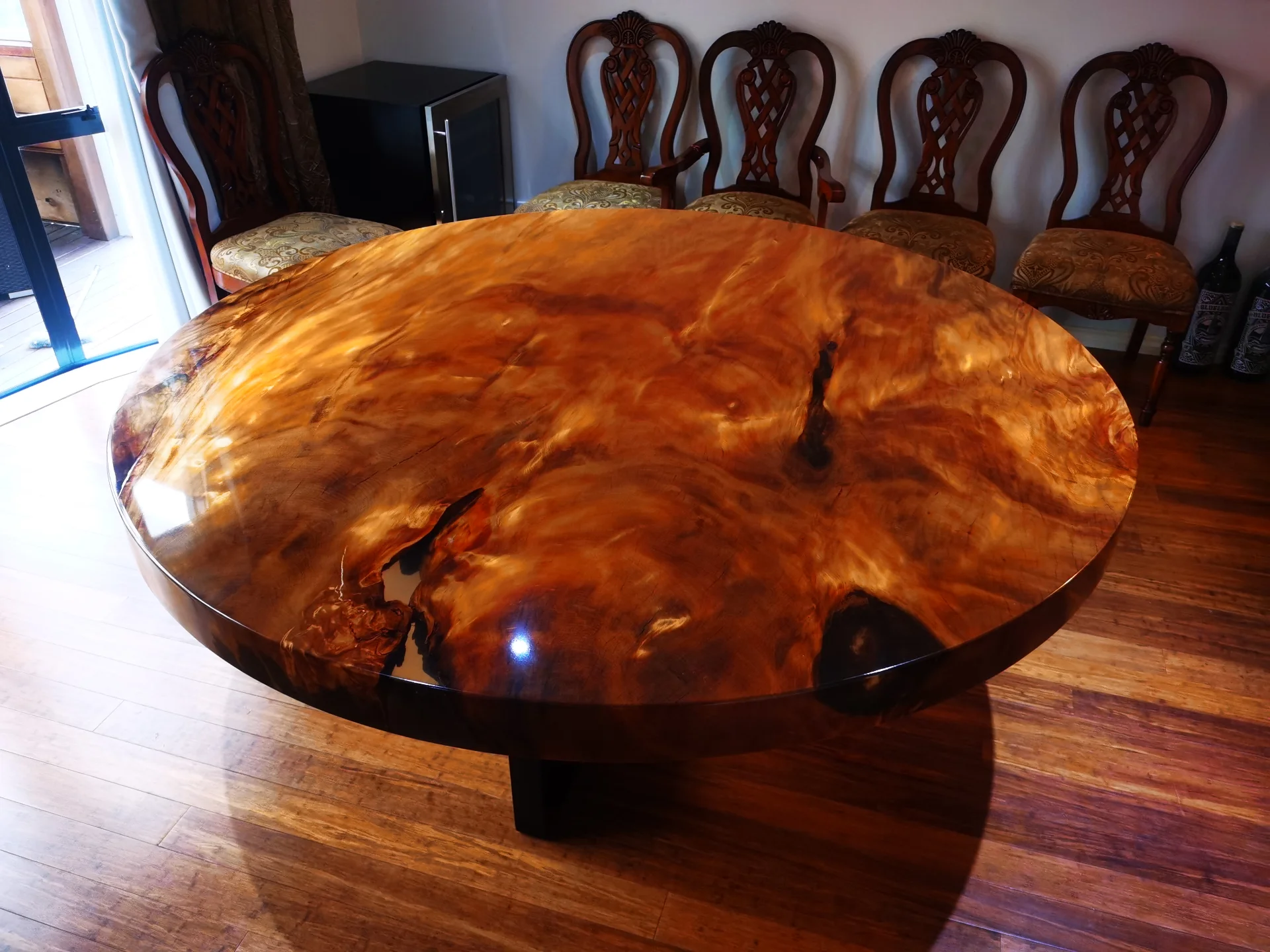 Dia 2M Swamp Kauri Dining table Round — Progress photo