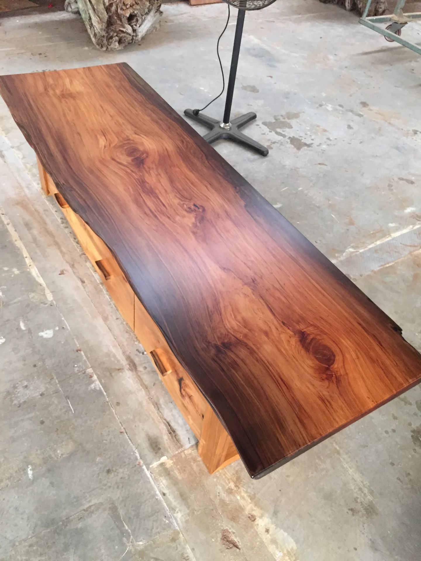 Swamp Rimu TV unit with Elm fronts — Progress photo