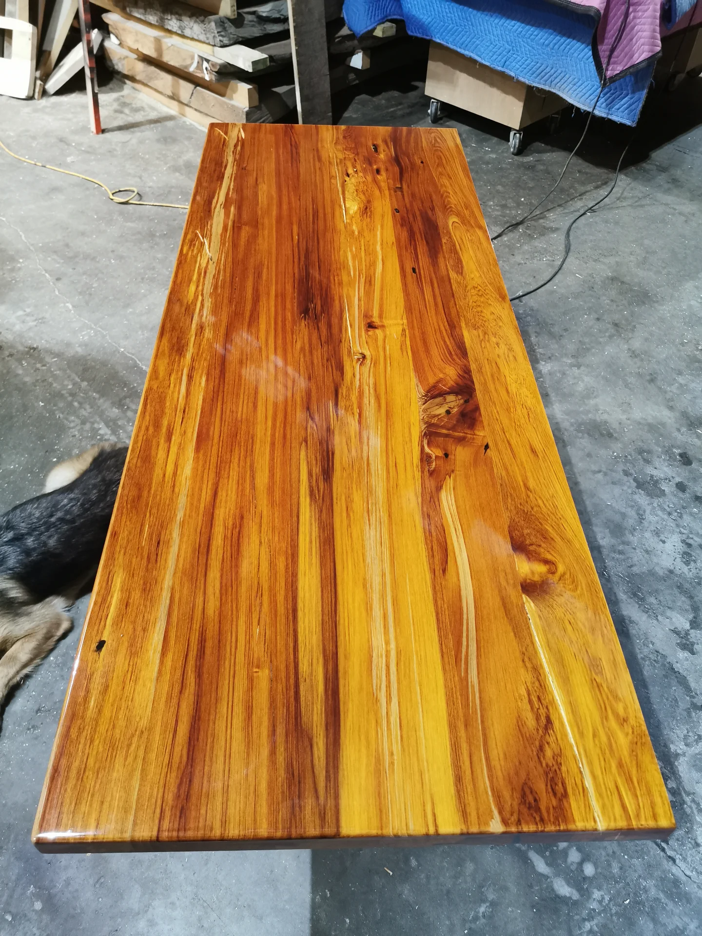 Recycled Rimu Counter top with liquid glass — Progress photo
