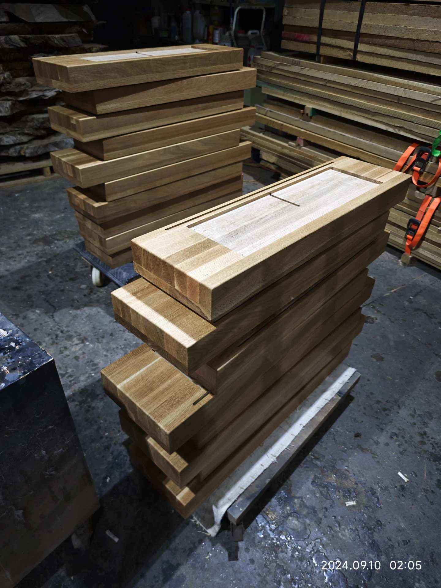 Soild Oak Floating Treads — Progress photo
