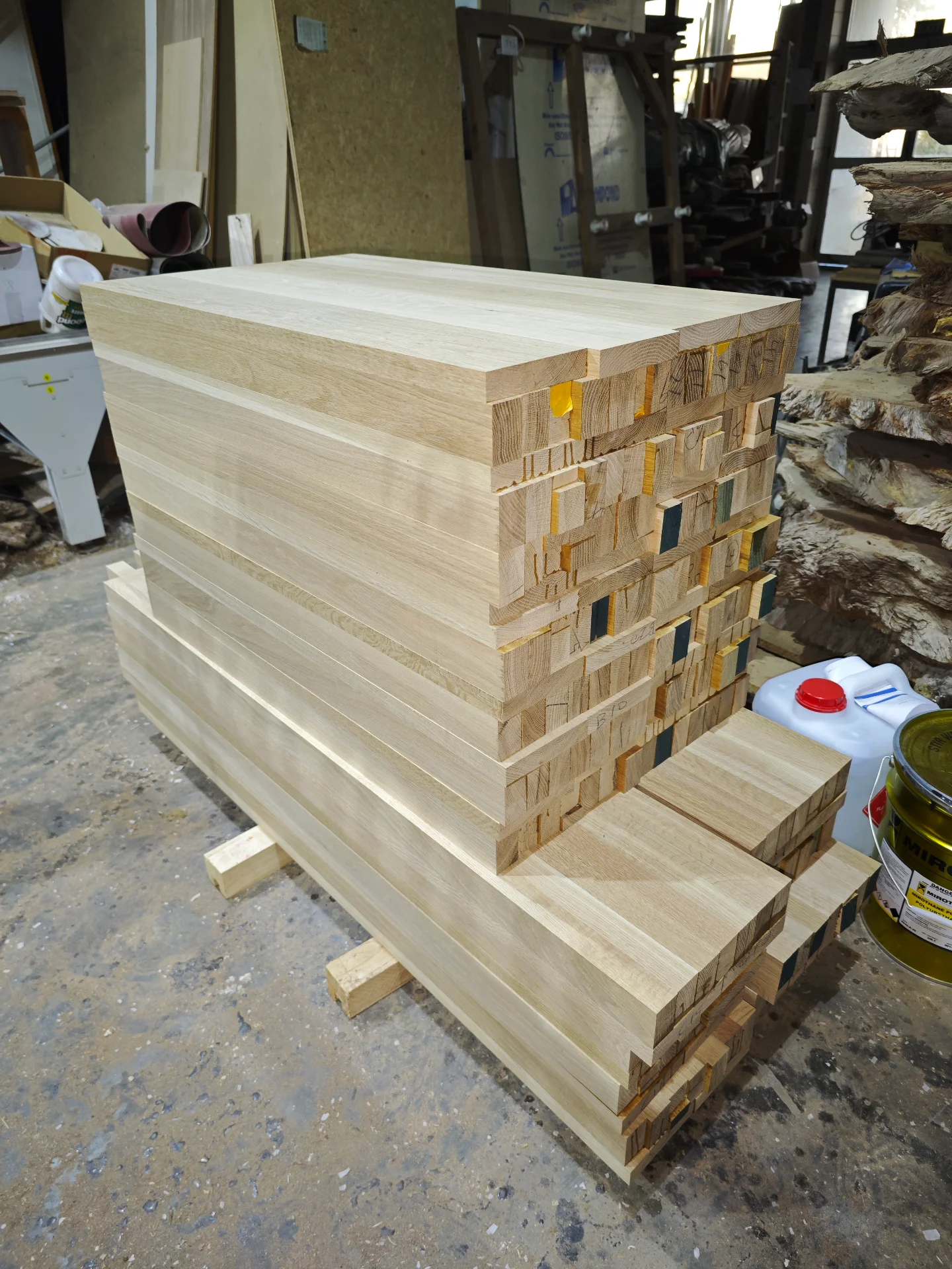 Soild Oak Floating Treads — Progress photo