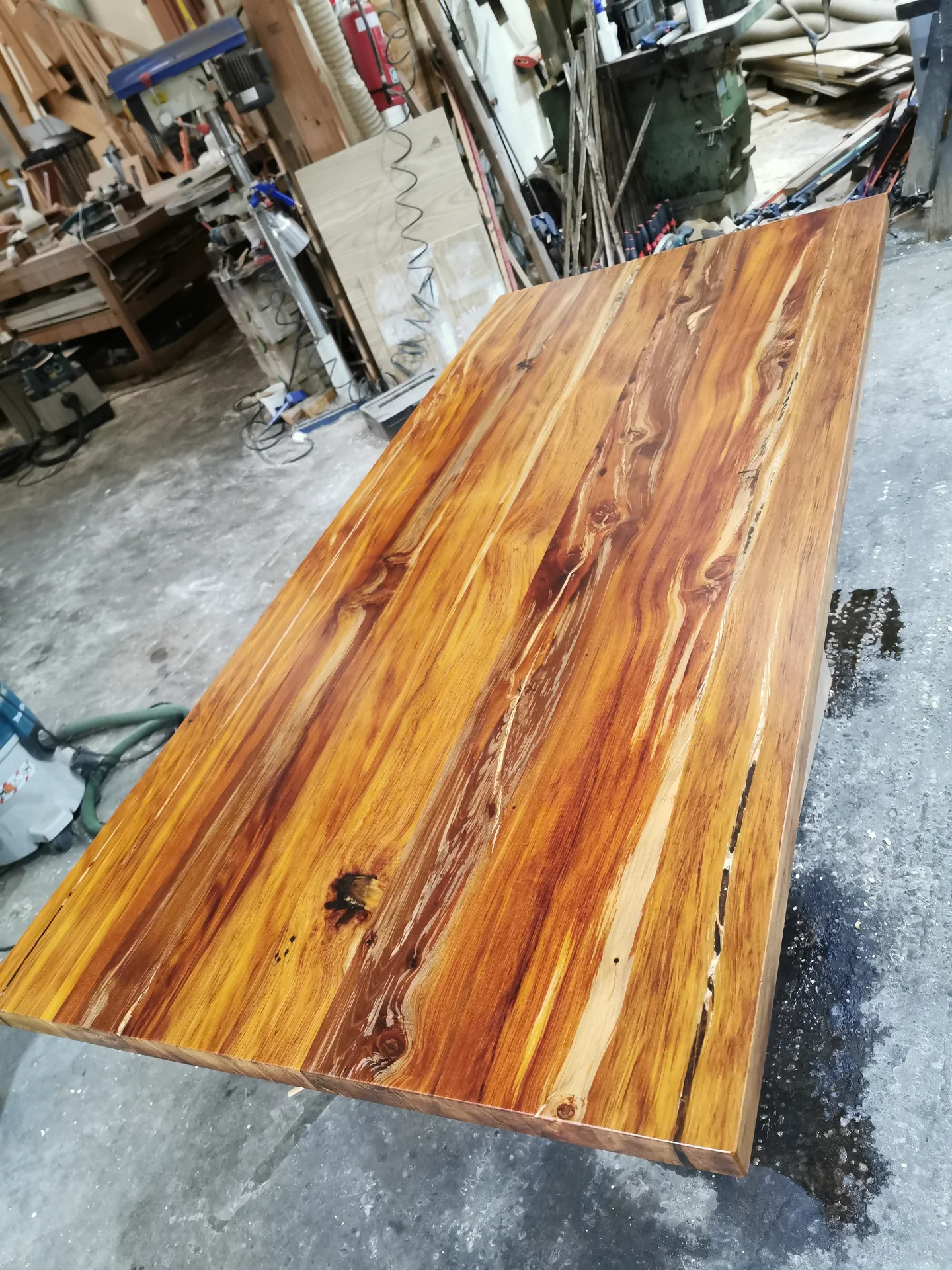 Recycled Rimu Counter top in epoxy resin finish — Progress photo