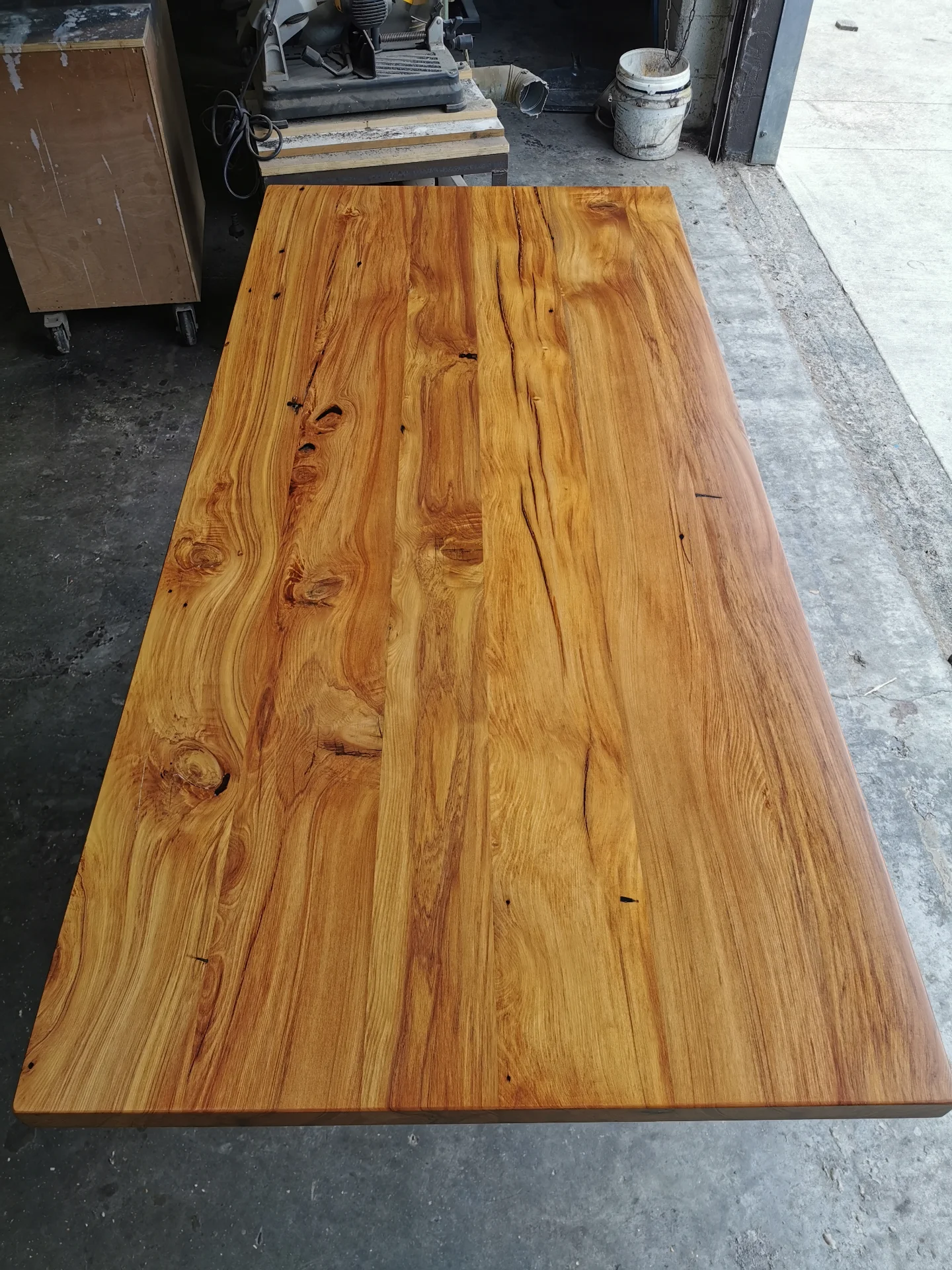 Recycled Rimu Counter top in epoxy resin finish — Progress photo