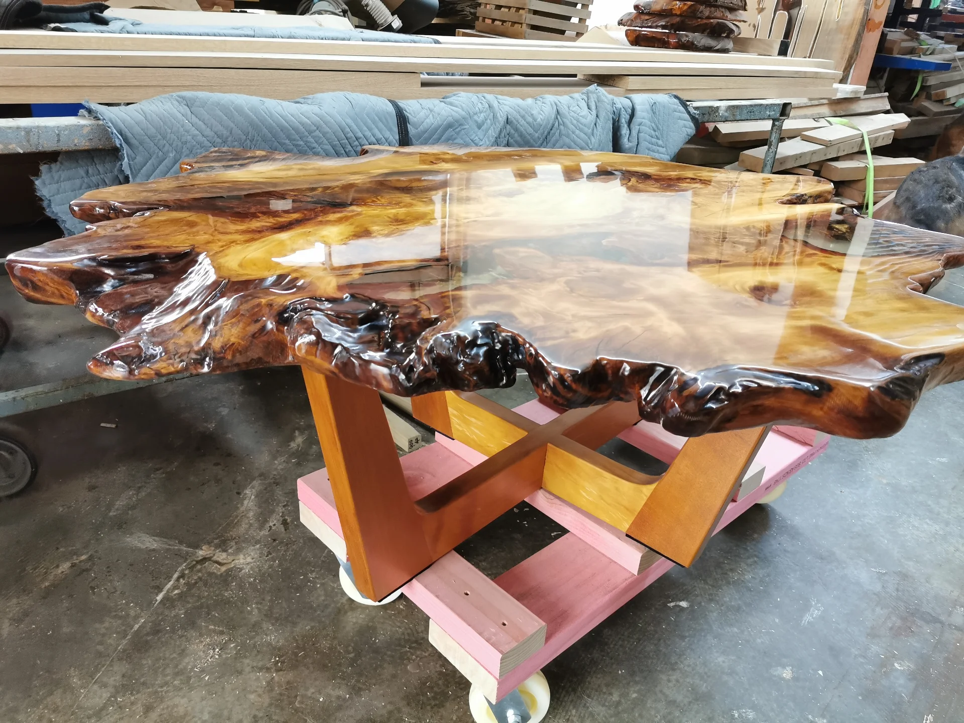Live edge Swamp Kauri Coffee Table — Progress photo