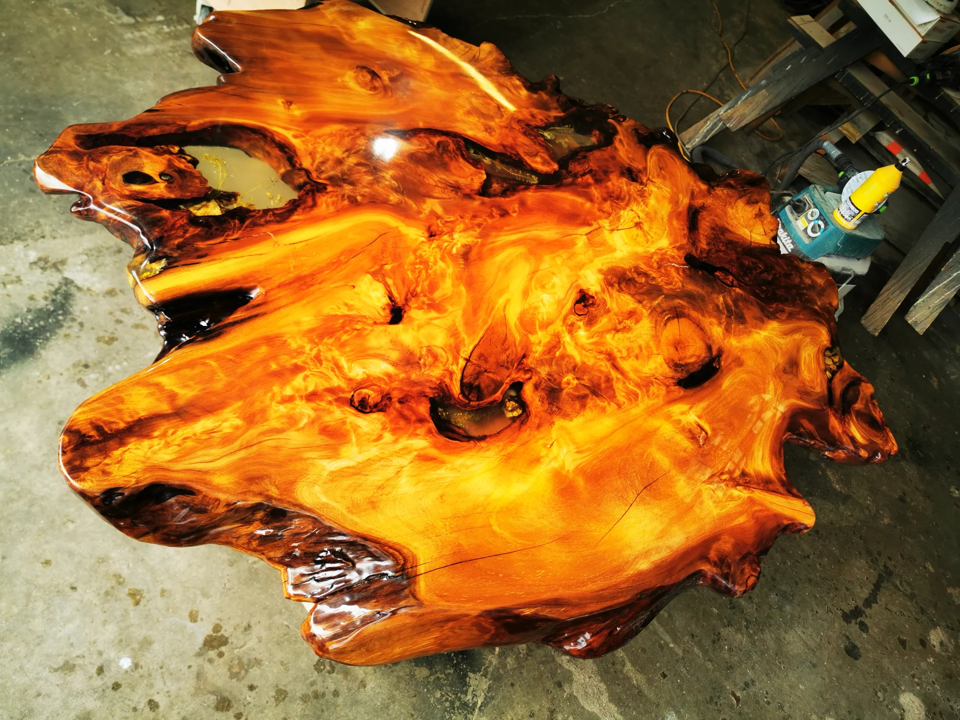 Live edge Swamp Kauri Coffee Table — Progress photo