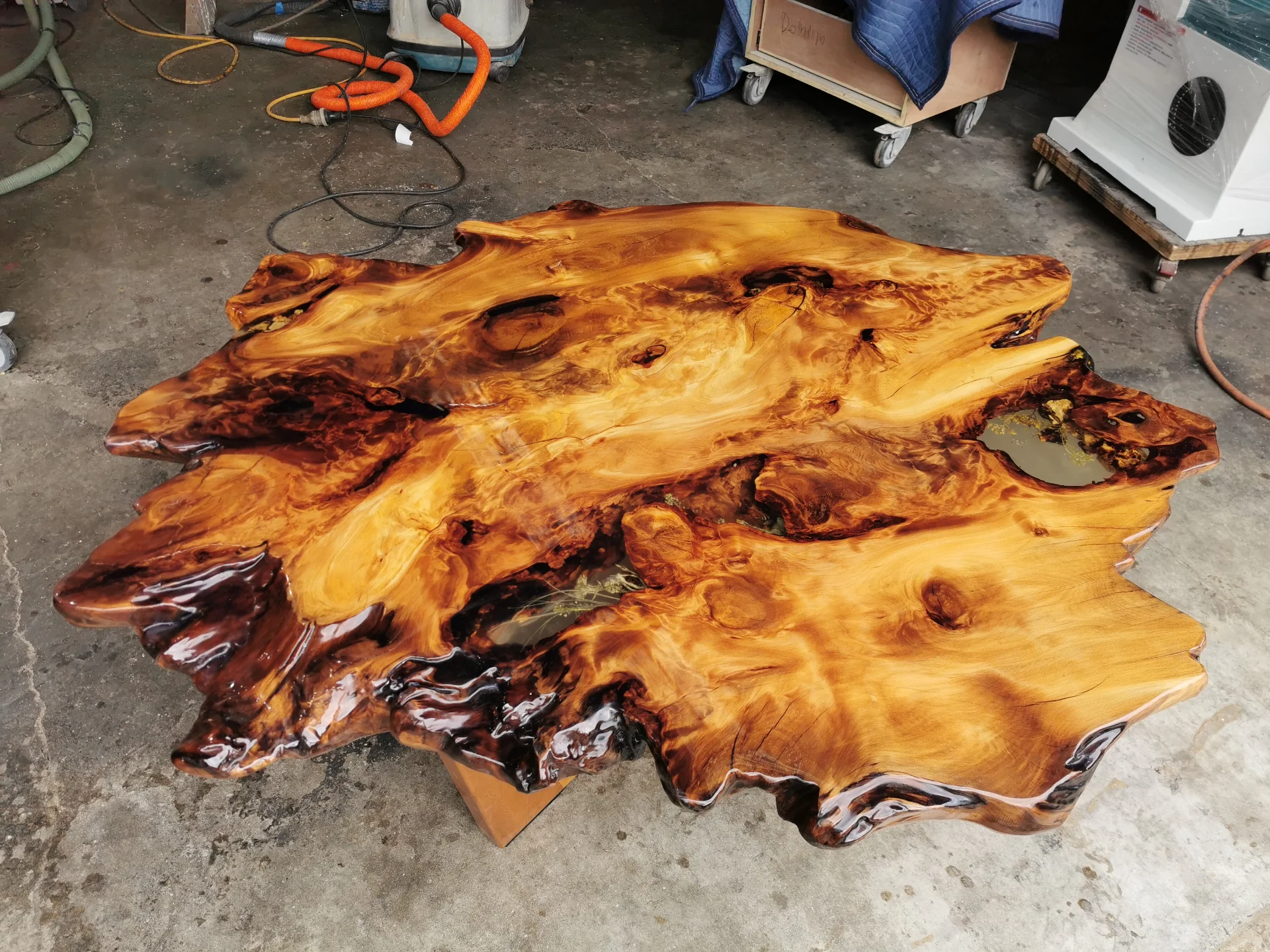 Live edge Swamp Kauri Coffee Table — Progress photo