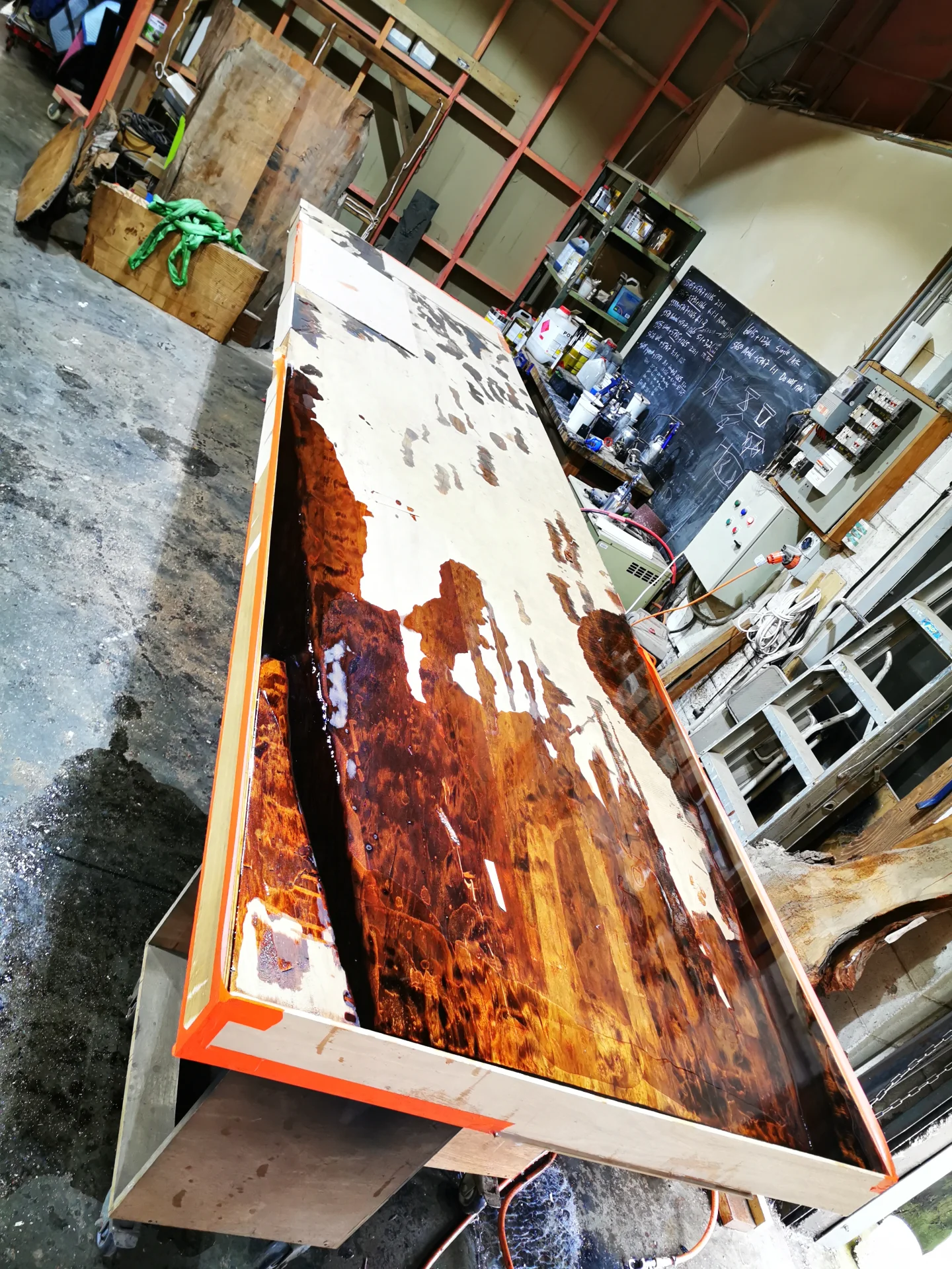 Kevin 6M Swamp Kauri Boardroom table — Progress photo