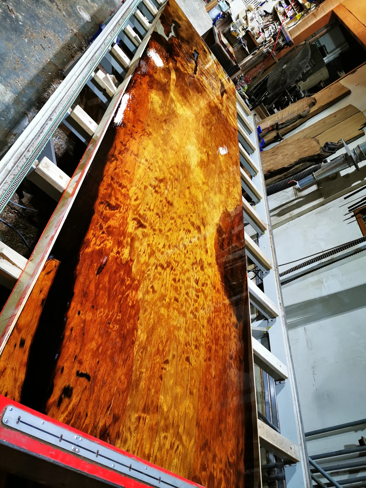 Kevin 6M Swamp Kauri Boardroom table — Progress photo