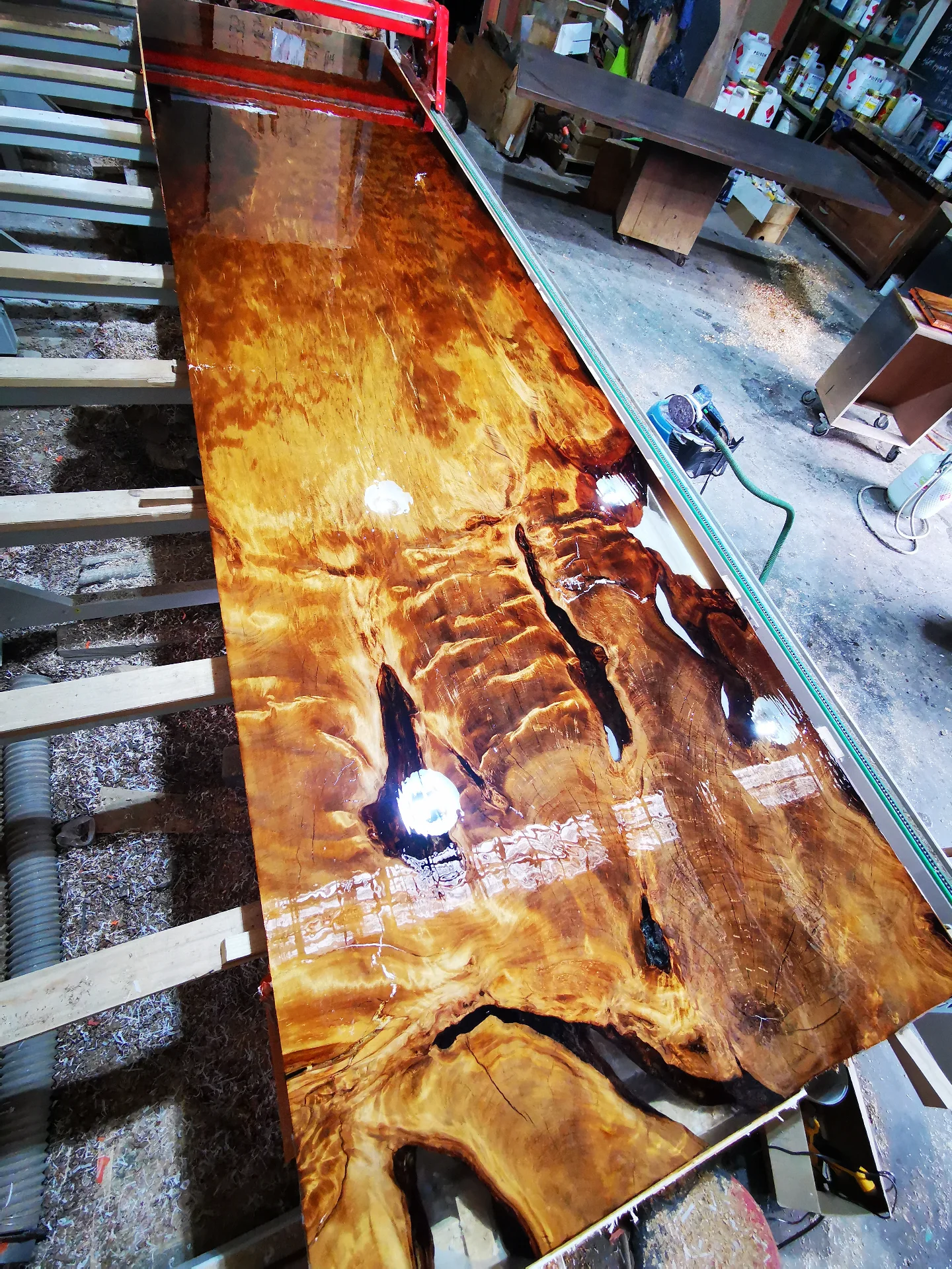 Kevin 6M Swamp Kauri Boardroom table — Progress photo
