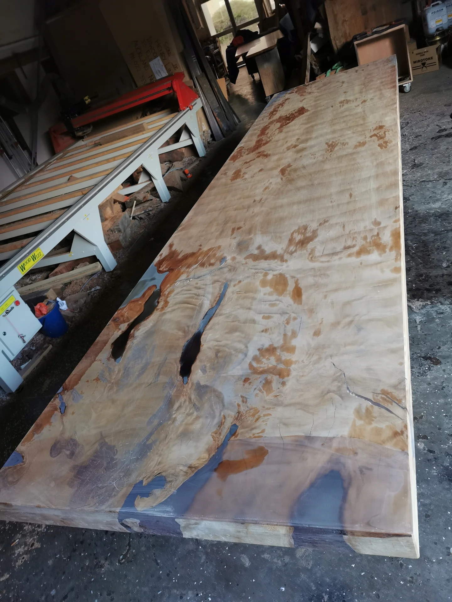 Kevin 6M Swamp Kauri Boardroom table — Progress photo