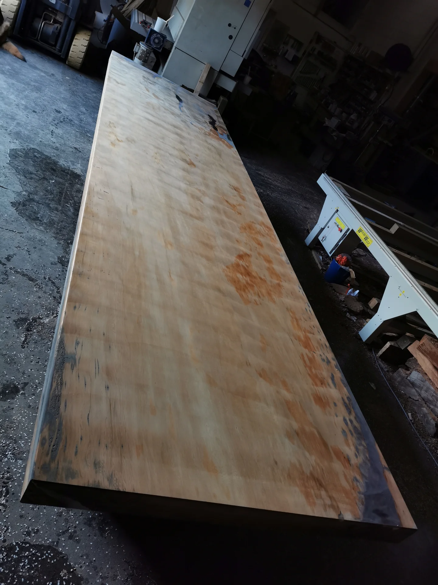 Kevin 6M Swamp Kauri Boardroom table — Progress photo