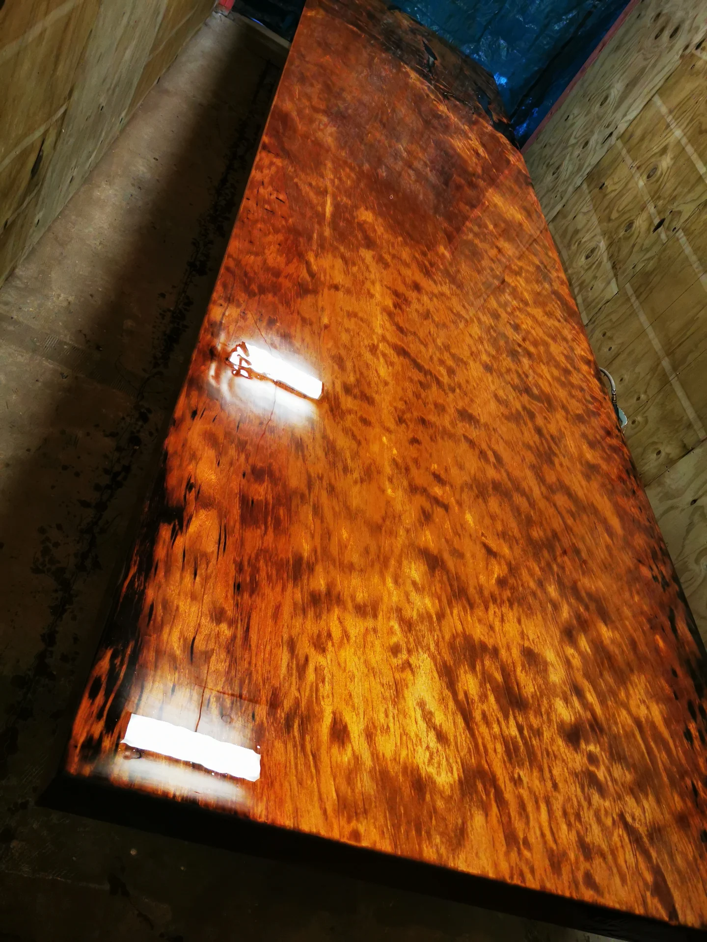 Kevin 6M Swamp Kauri Boardroom table — Progress photo