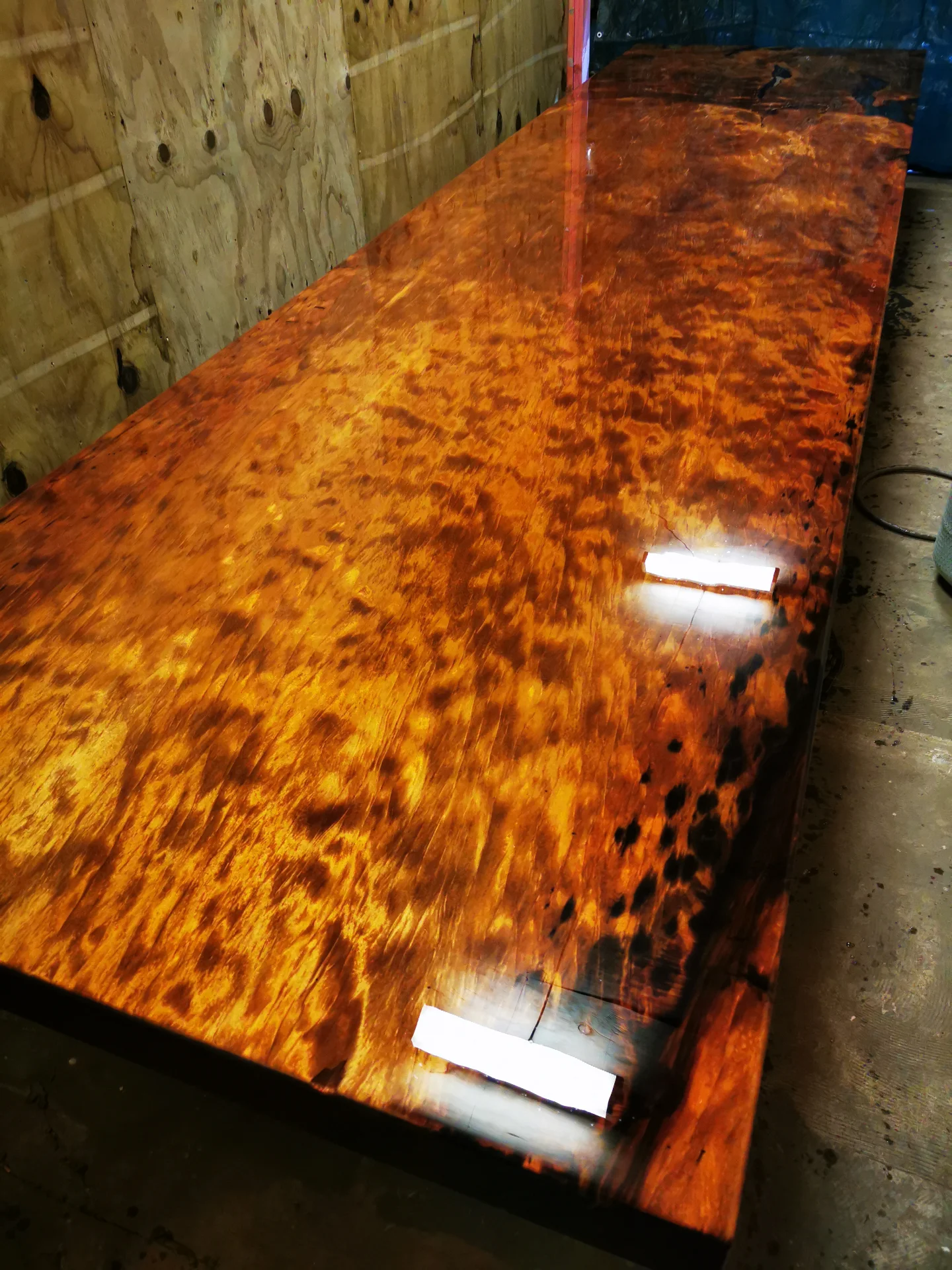 Kevin 6M Swamp Kauri Boardroom table — Progress photo