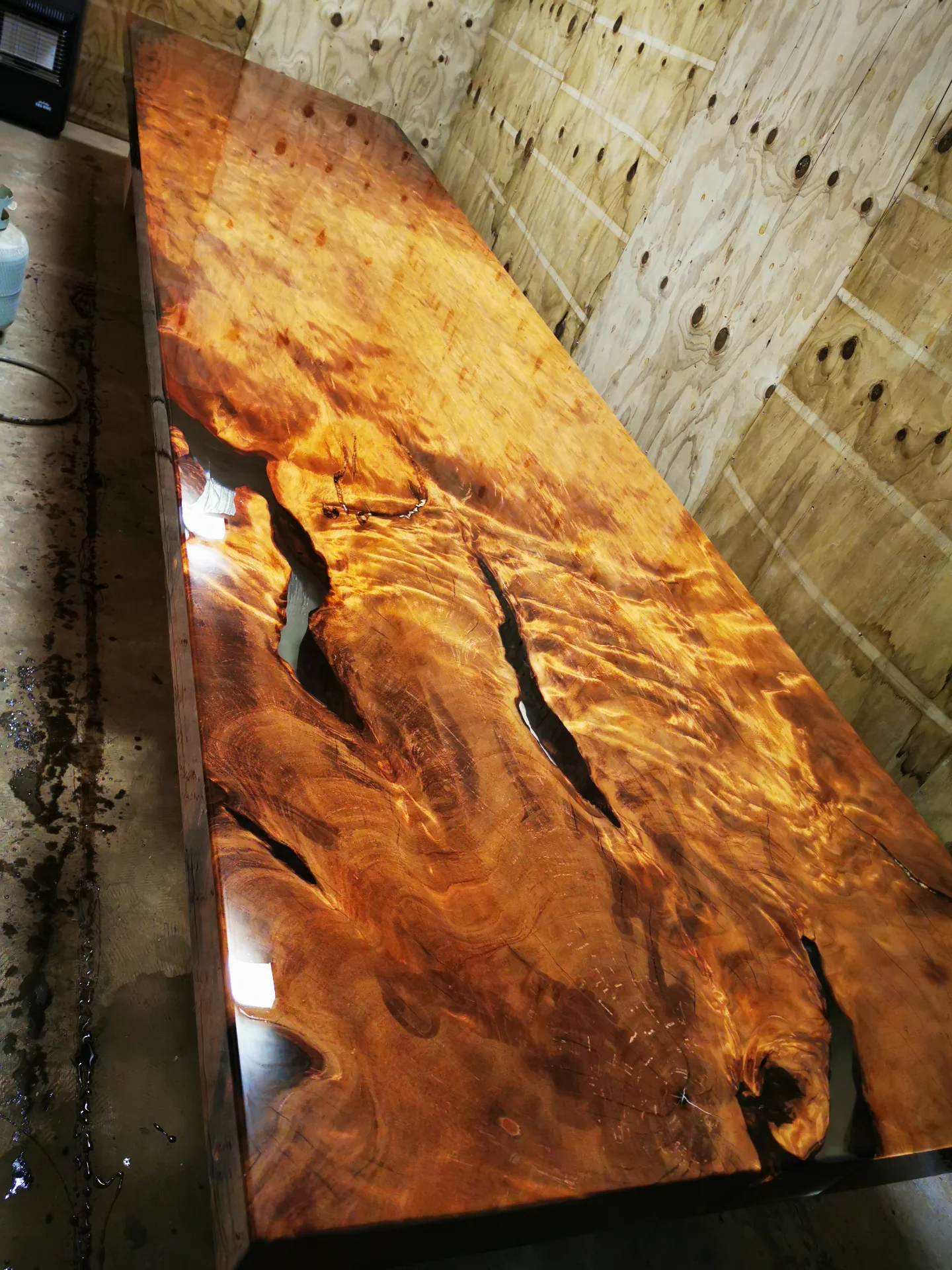 Kevin 6M Swamp Kauri Boardroom table — Progress photo