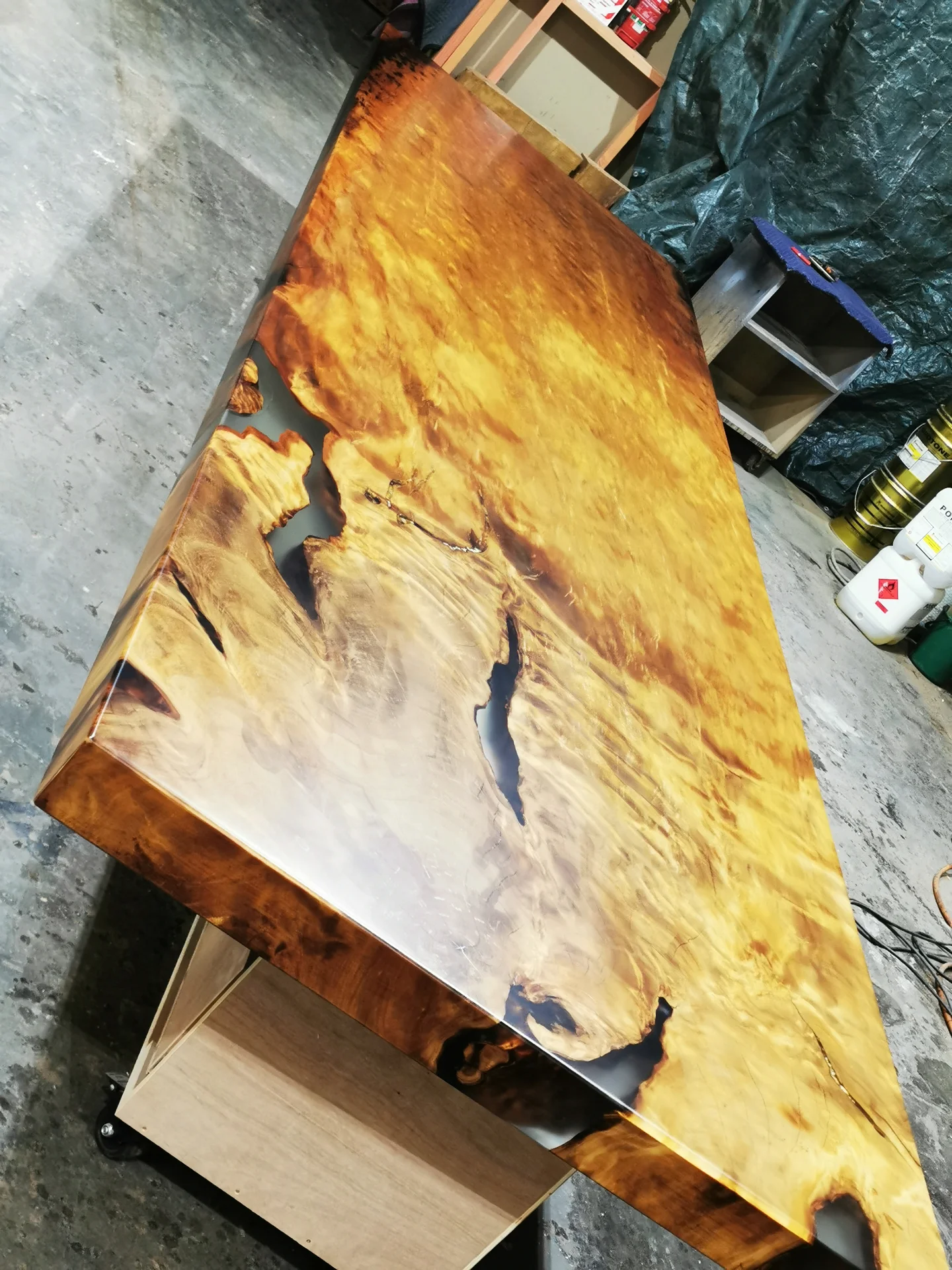 Kevin 6M Swamp Kauri Boardroom table — Progress photo