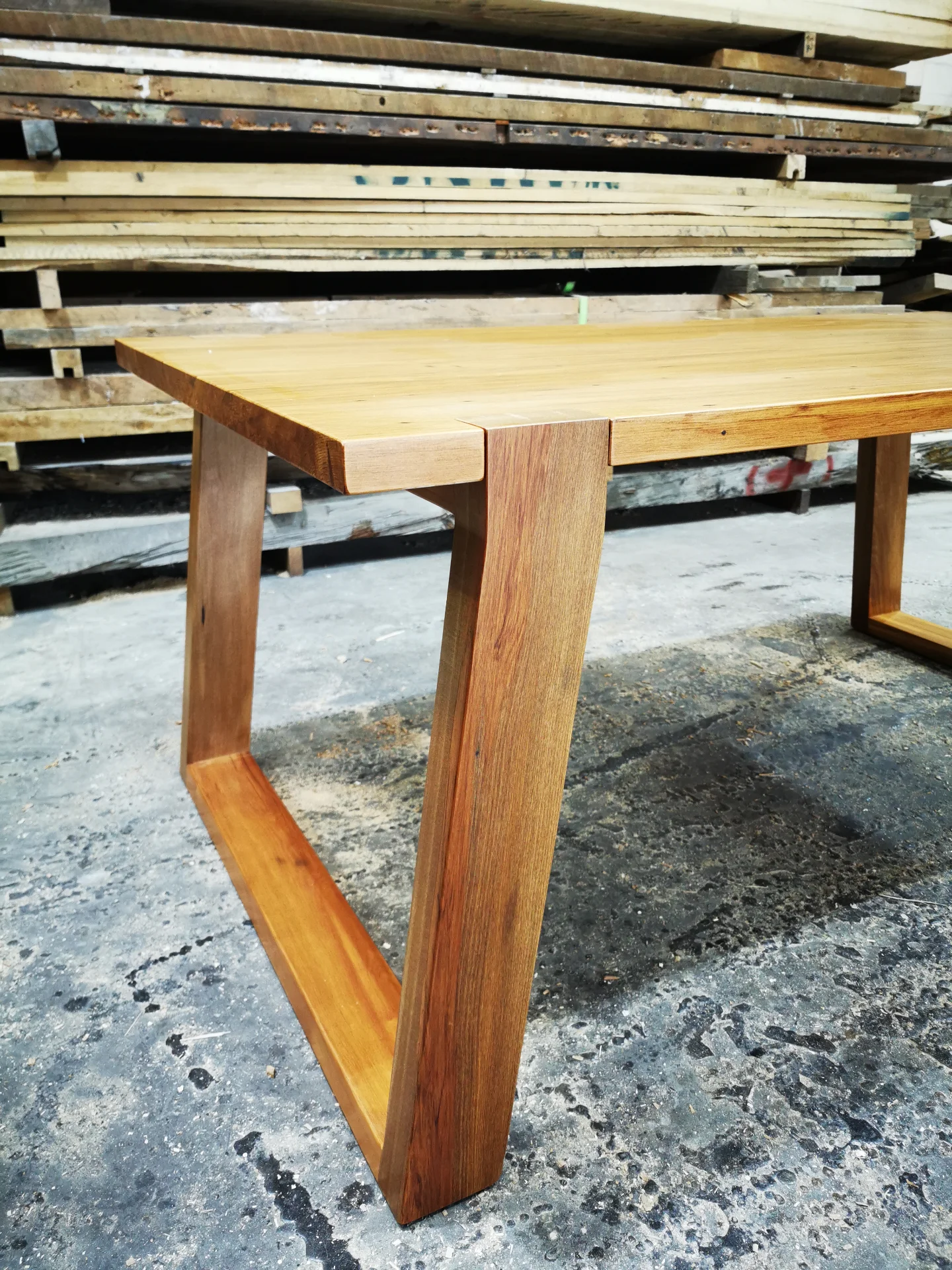 Recycled Rimu Office desk — Progress photo