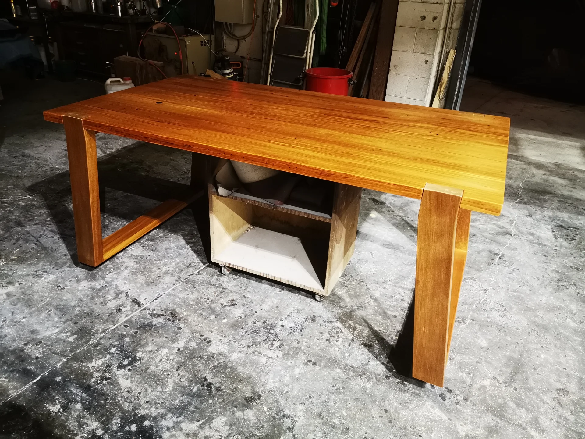 Recycled Rimu Office desk — Progress photo