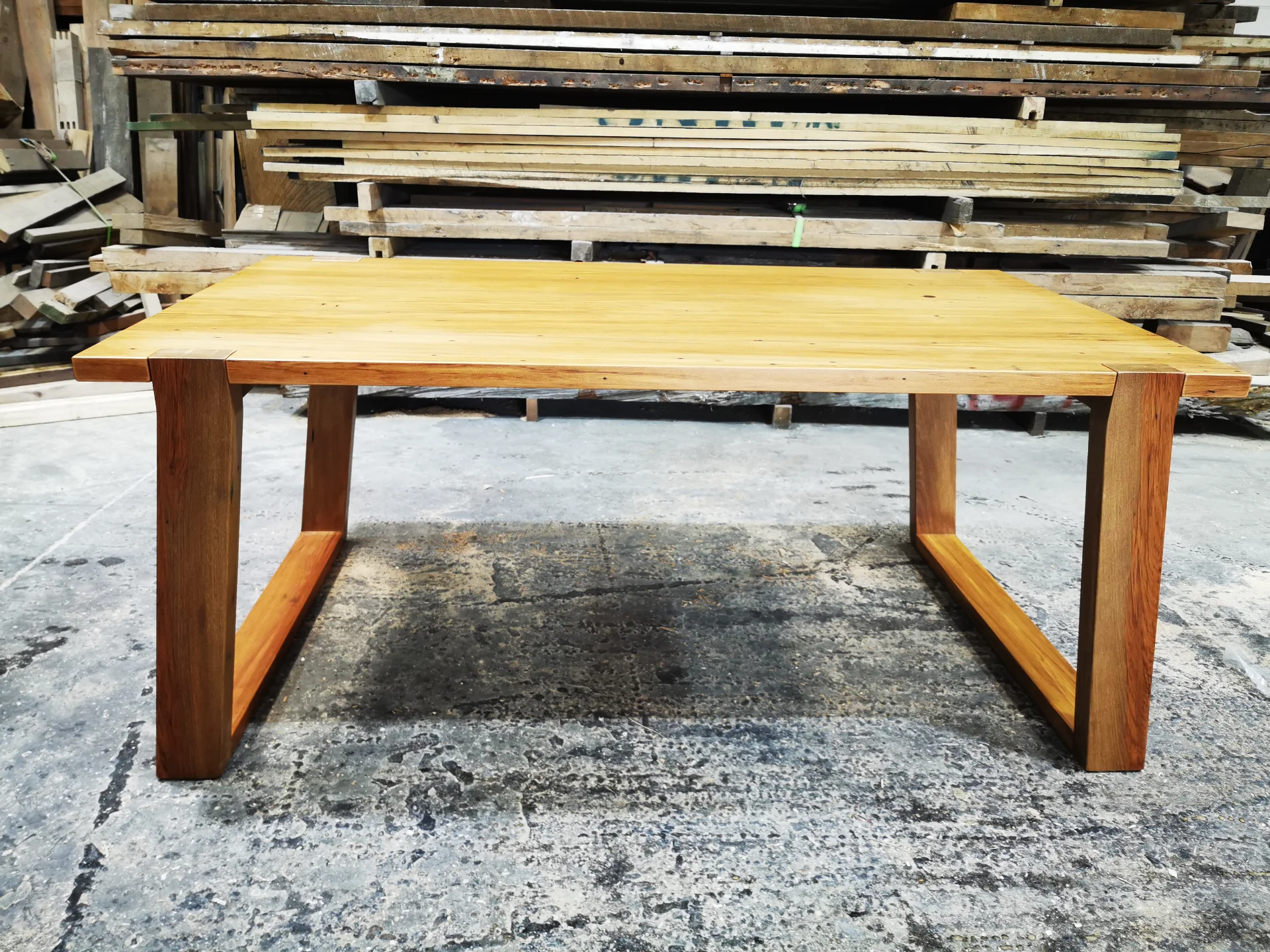 Recycled Rimu Office desk — Progress photo