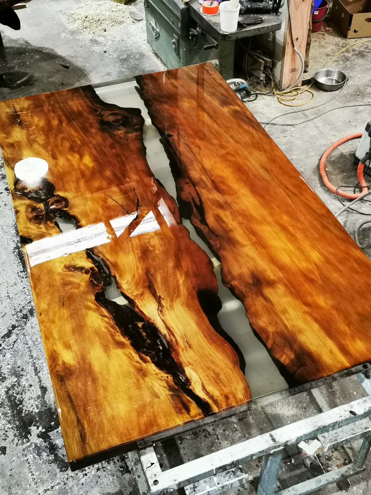 Michelle Swamp Kauri River table — Progress photo