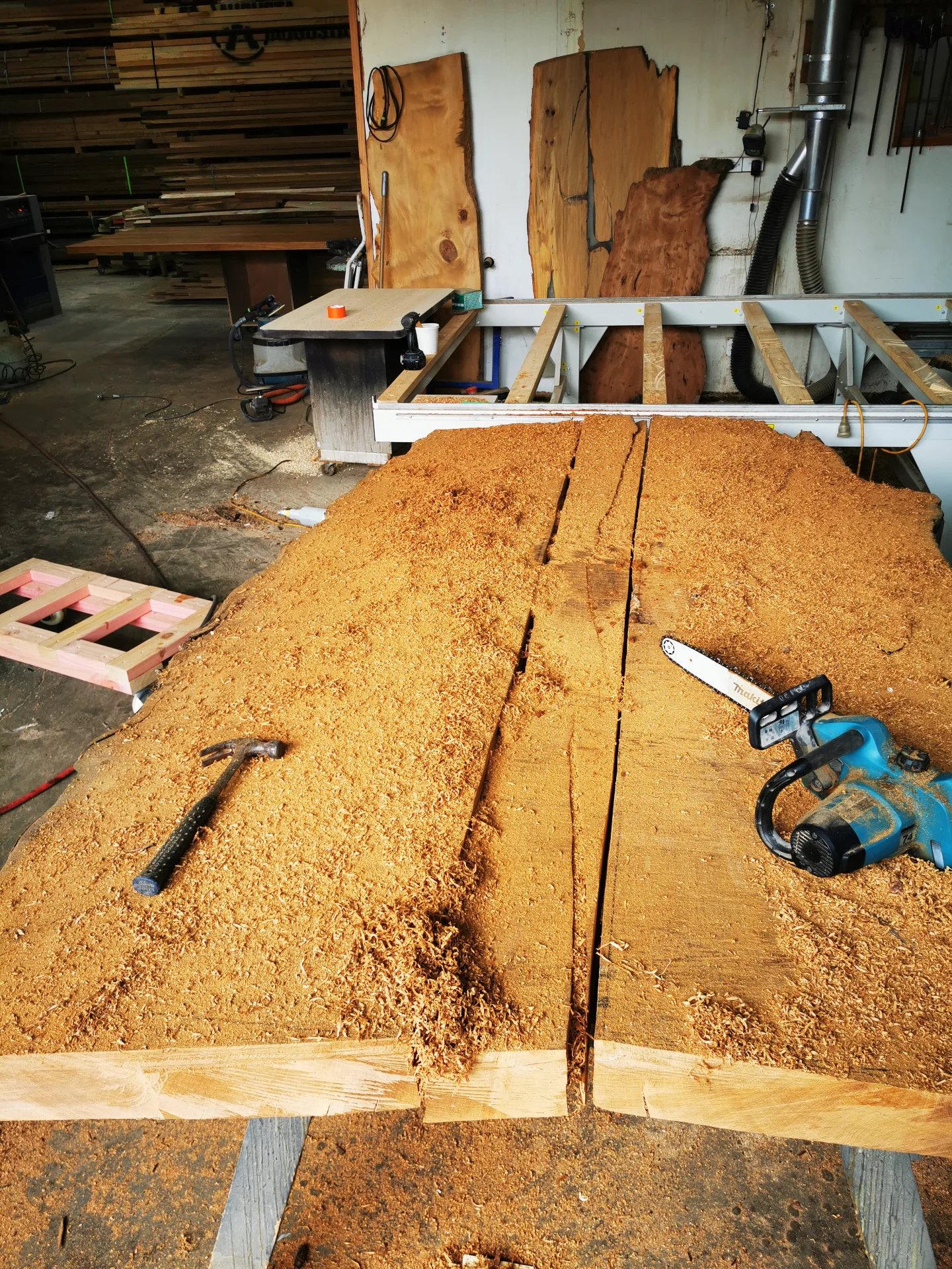 Michelle Swamp Kauri River table — Progress photo