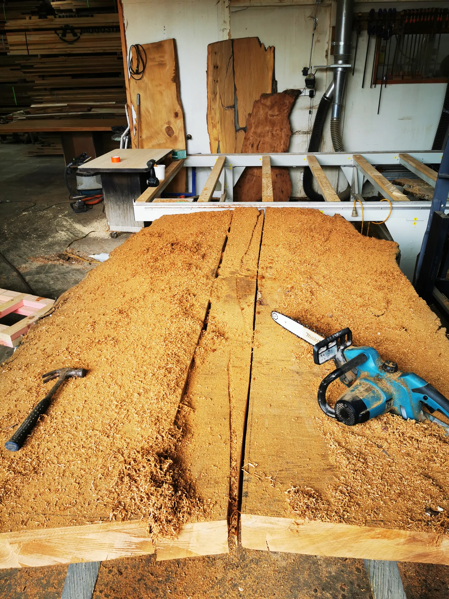 Michelle Swamp Kauri River table — Progress photo