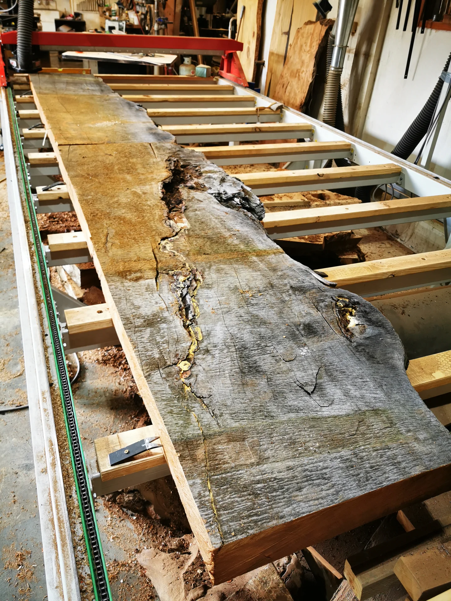 Michelle Swamp Kauri River table — Progress photo