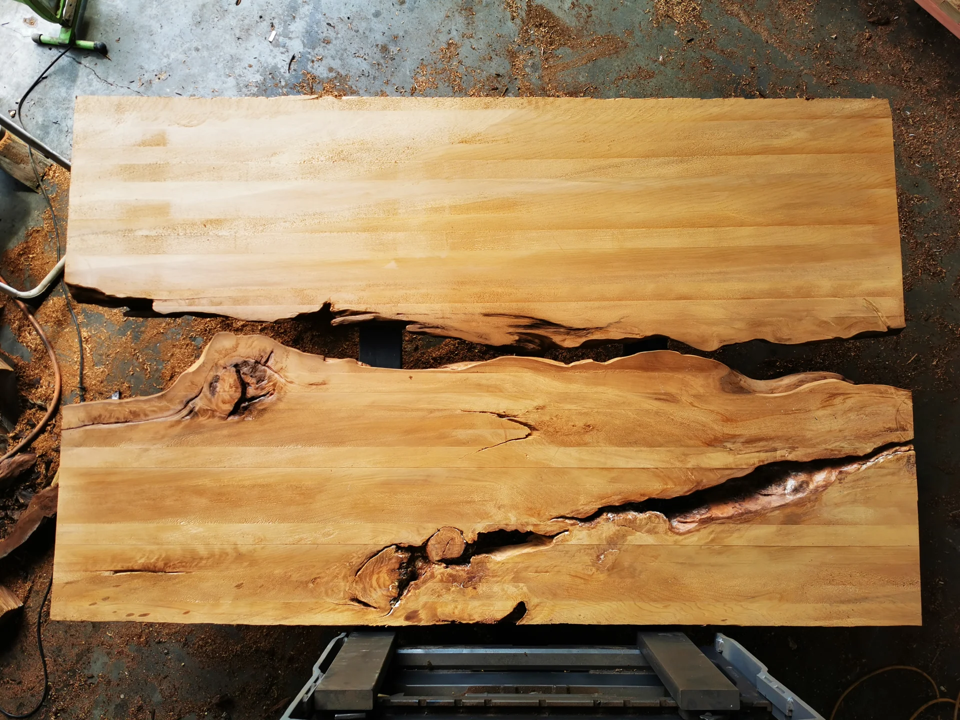 Michelle Swamp Kauri River table — Progress photo
